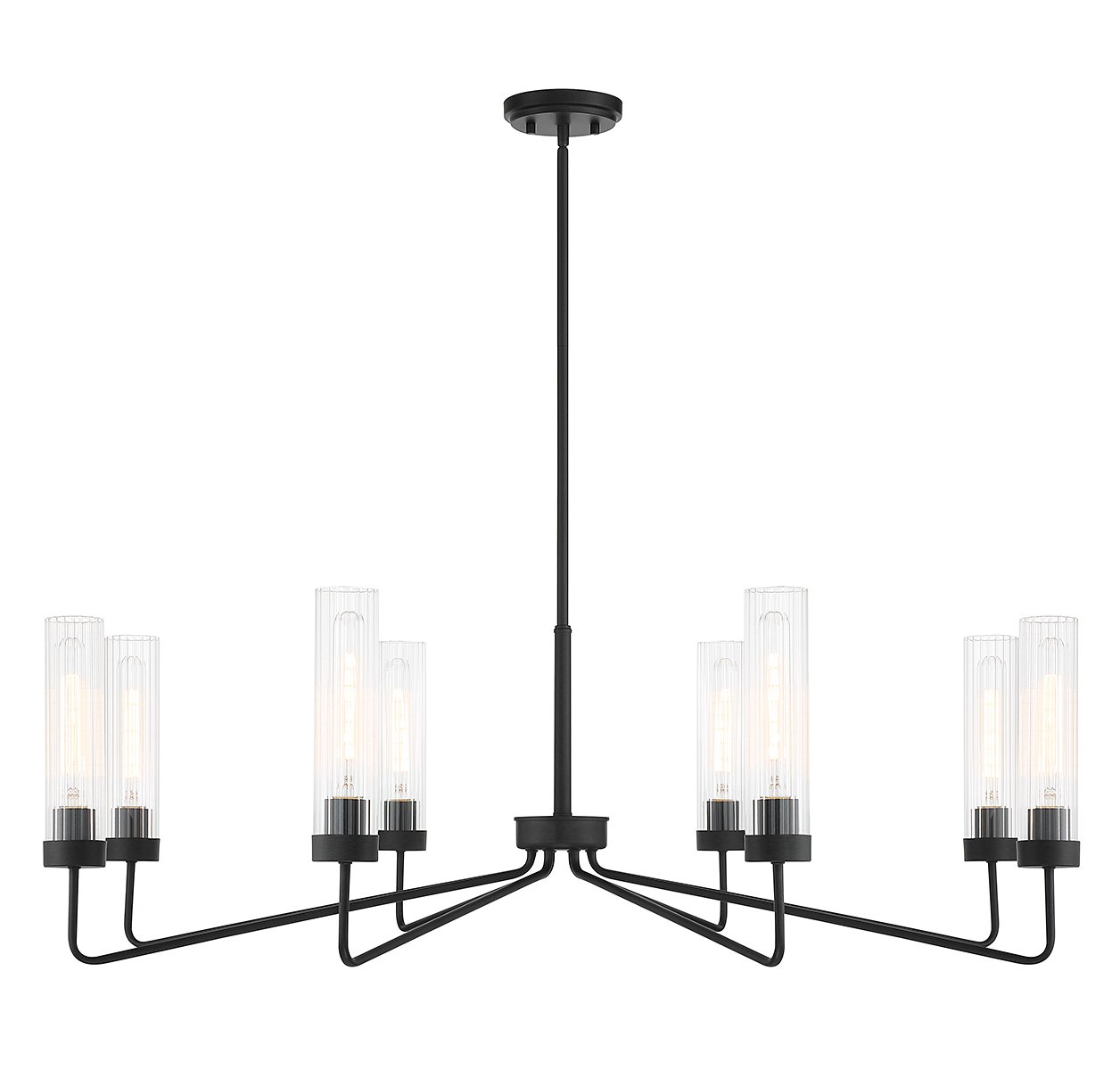 Savoy House 1-8860-8-89 Baker 8 -Light Matte Black Modern/contemporary For Use in Bedrooms, Dining Rooms, Foyers, Kitchens, Living Rooms Chandelier