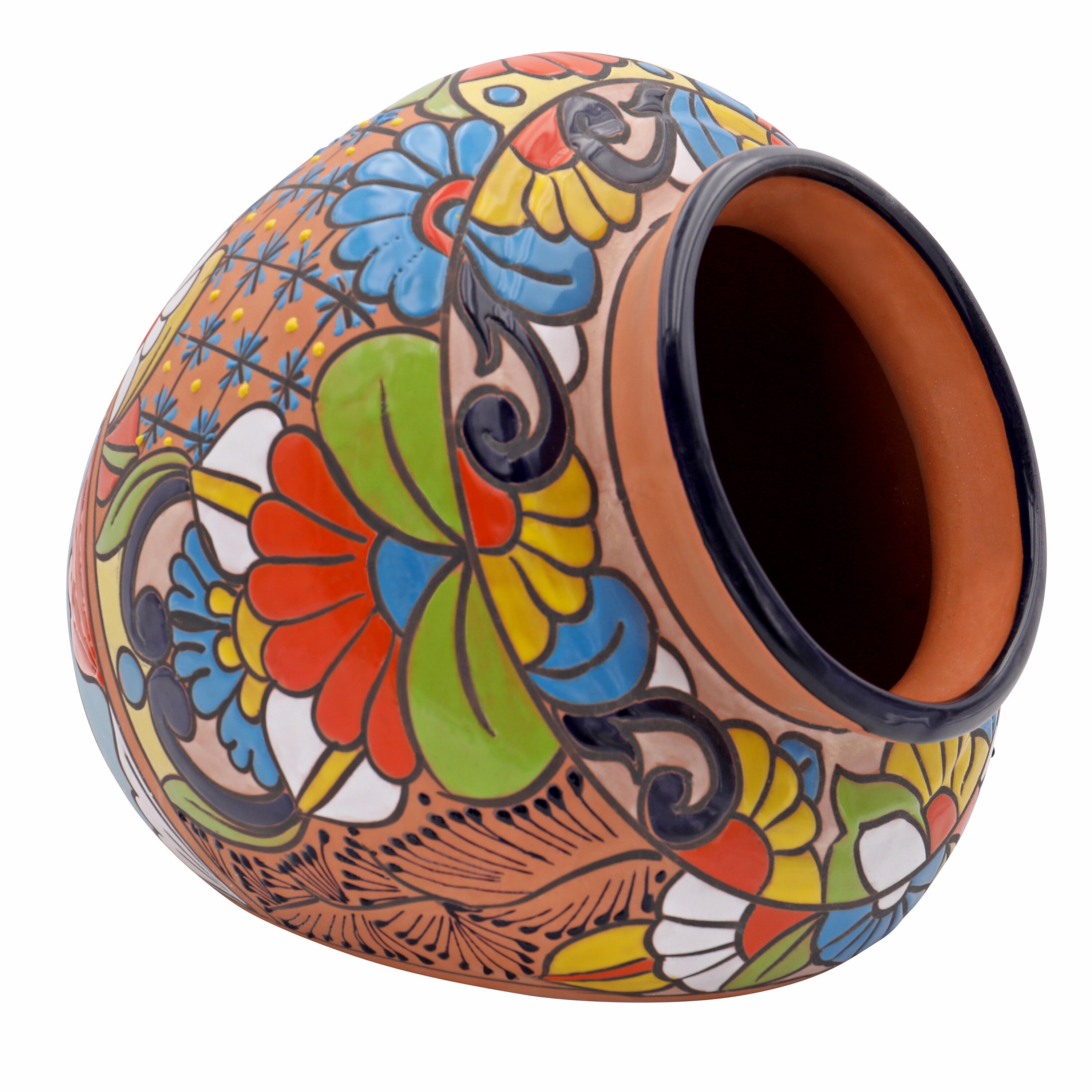 Evergreen 2CG826 Round 13.0-in W Large Multiple colors/finishes Ceramic Indoor/Outdoor Planter with Drainage Holes