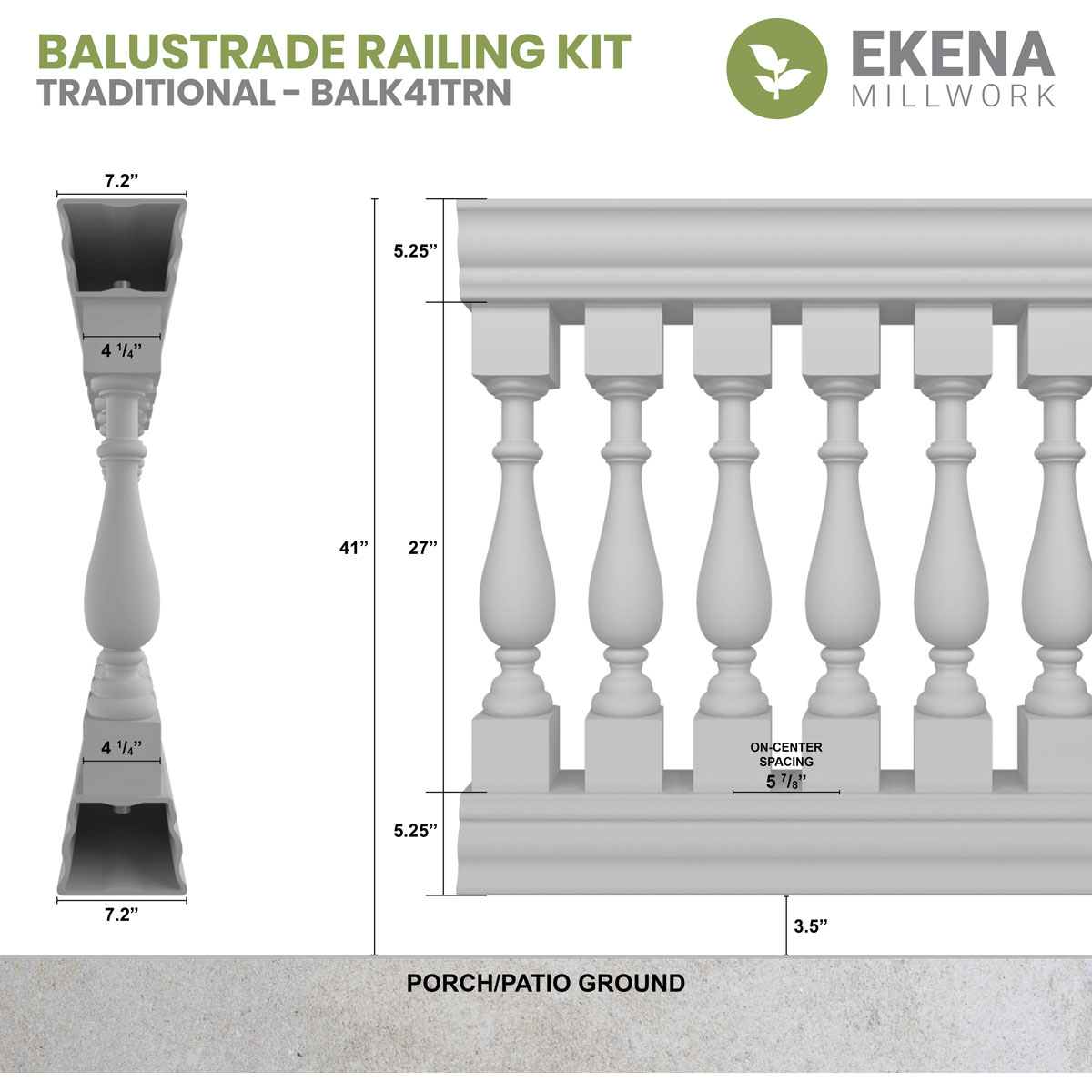 Ekena Millwork BALK41X048TRN railings - View #2