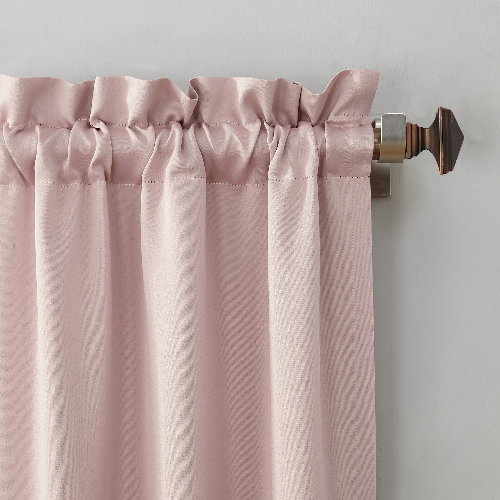 Blush Polyester Blackout Rod Pocket Curtain Panel