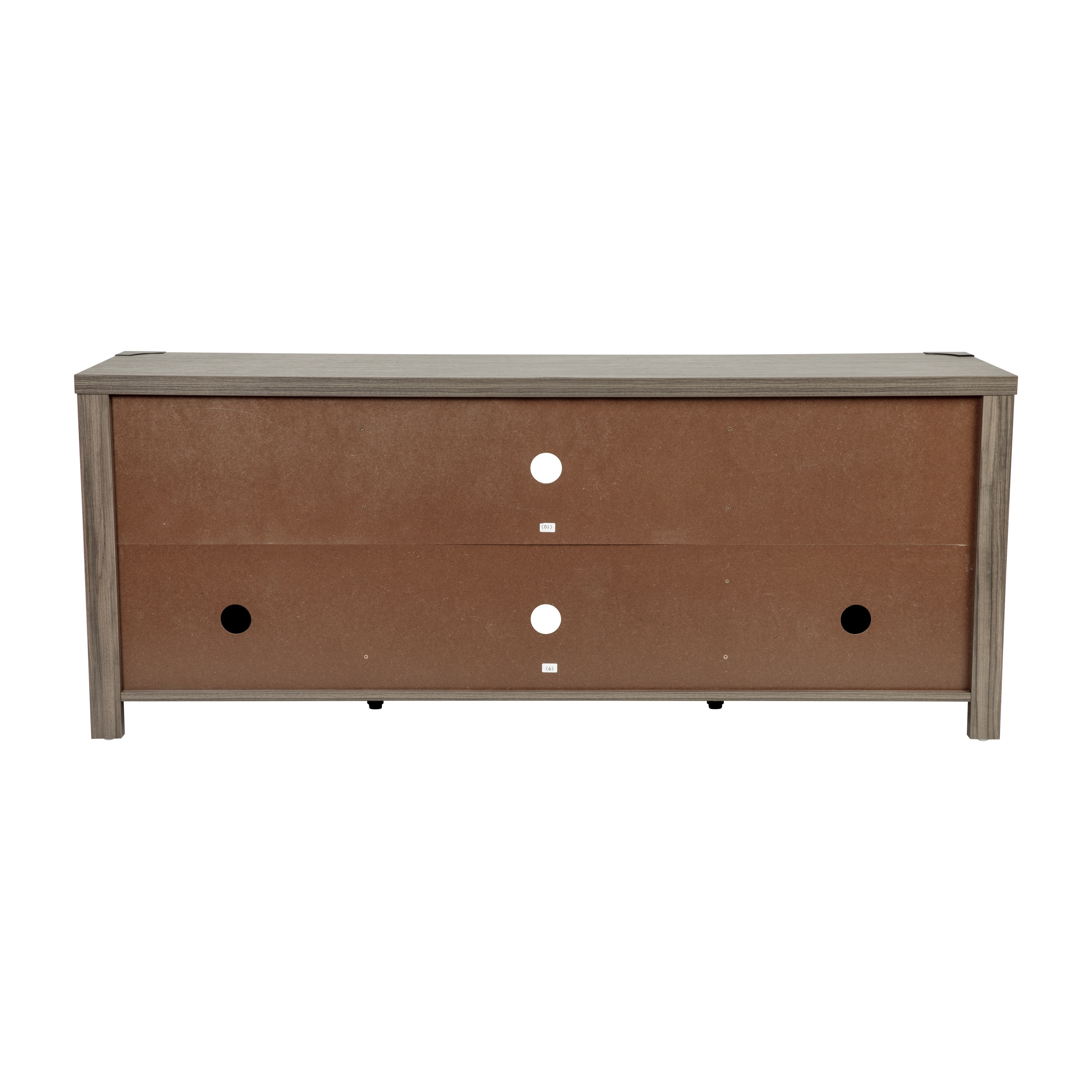 Rustic Industrial Gray Wash Oak TV Stand with Cabinet for 65" TVs