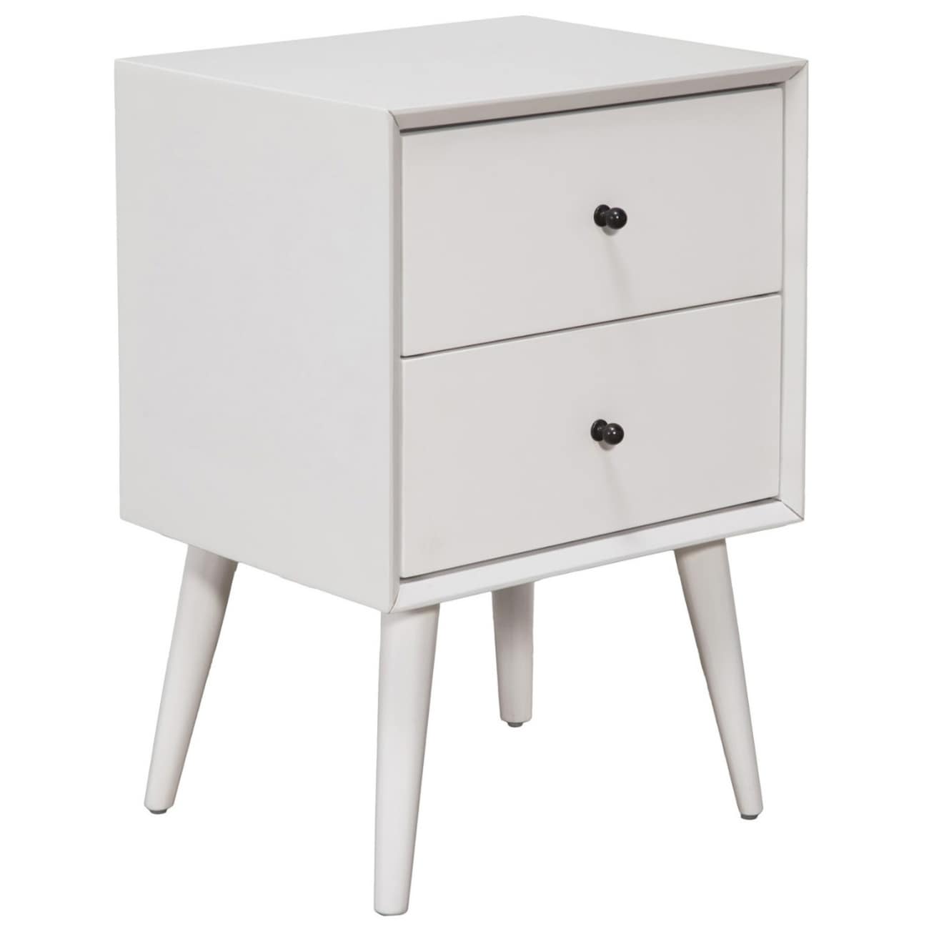 HomeRoots 18-in W x 26-in H White Nightstand with 2 Drawers - Mahogany ...