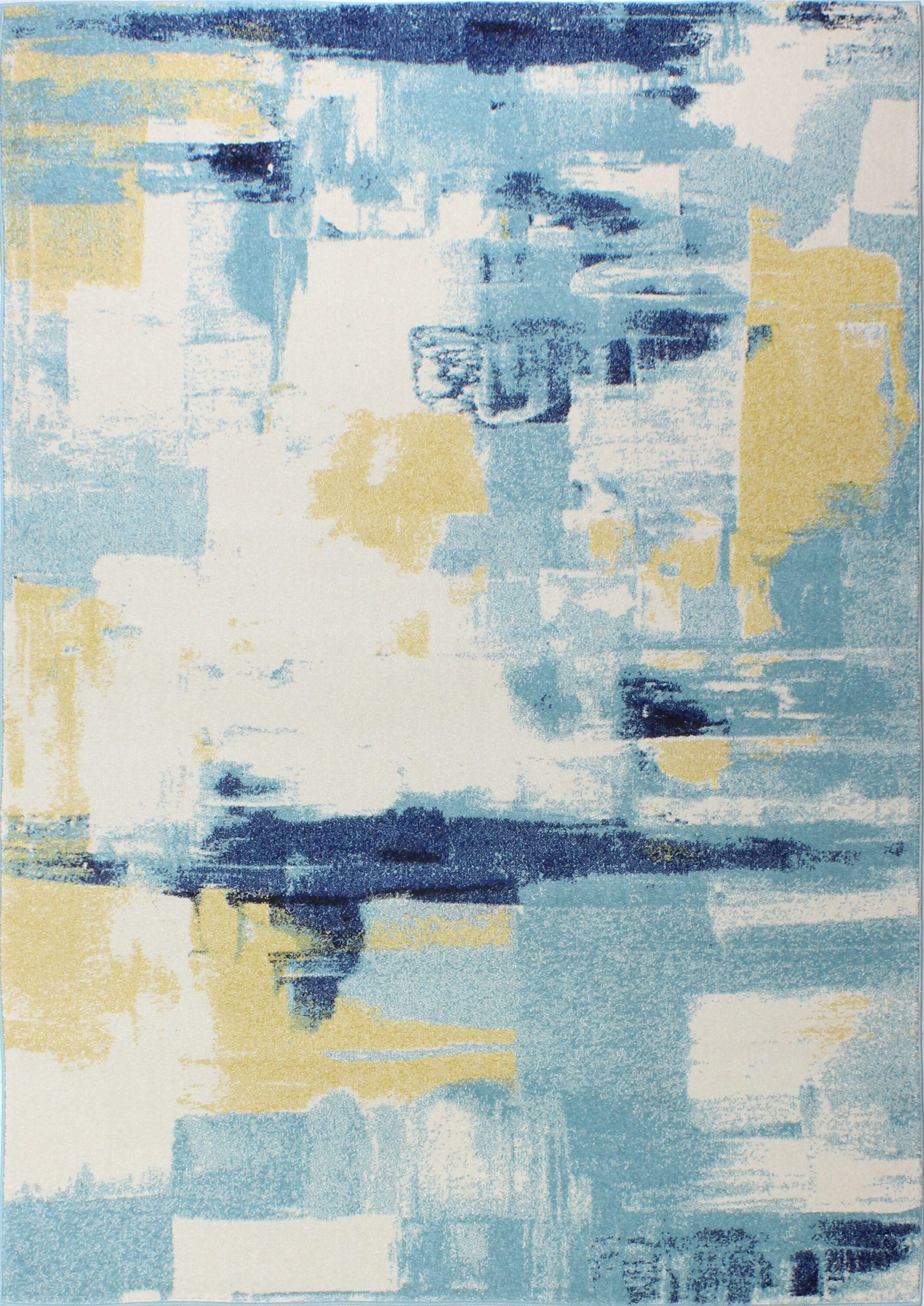 Bashian 649652252087 9 X 12 (ft) Ivory/Blue Indoor Abstract Mid-century Modern Area Rug