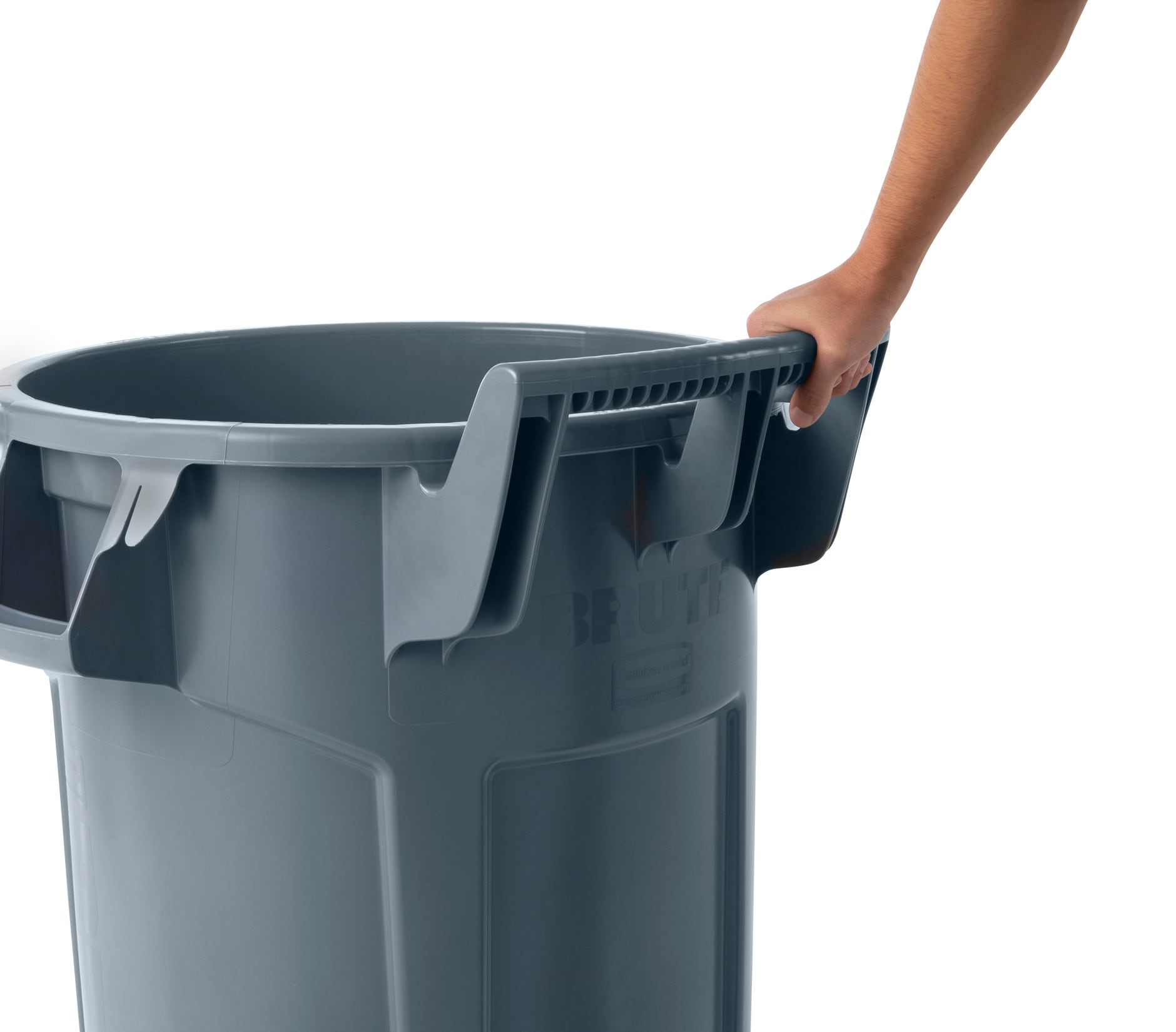 Rubbermaid Commercial Products BRUTE 32-Gallons Gray Plastic Trash Can with  Lid in the Trash Cans department at