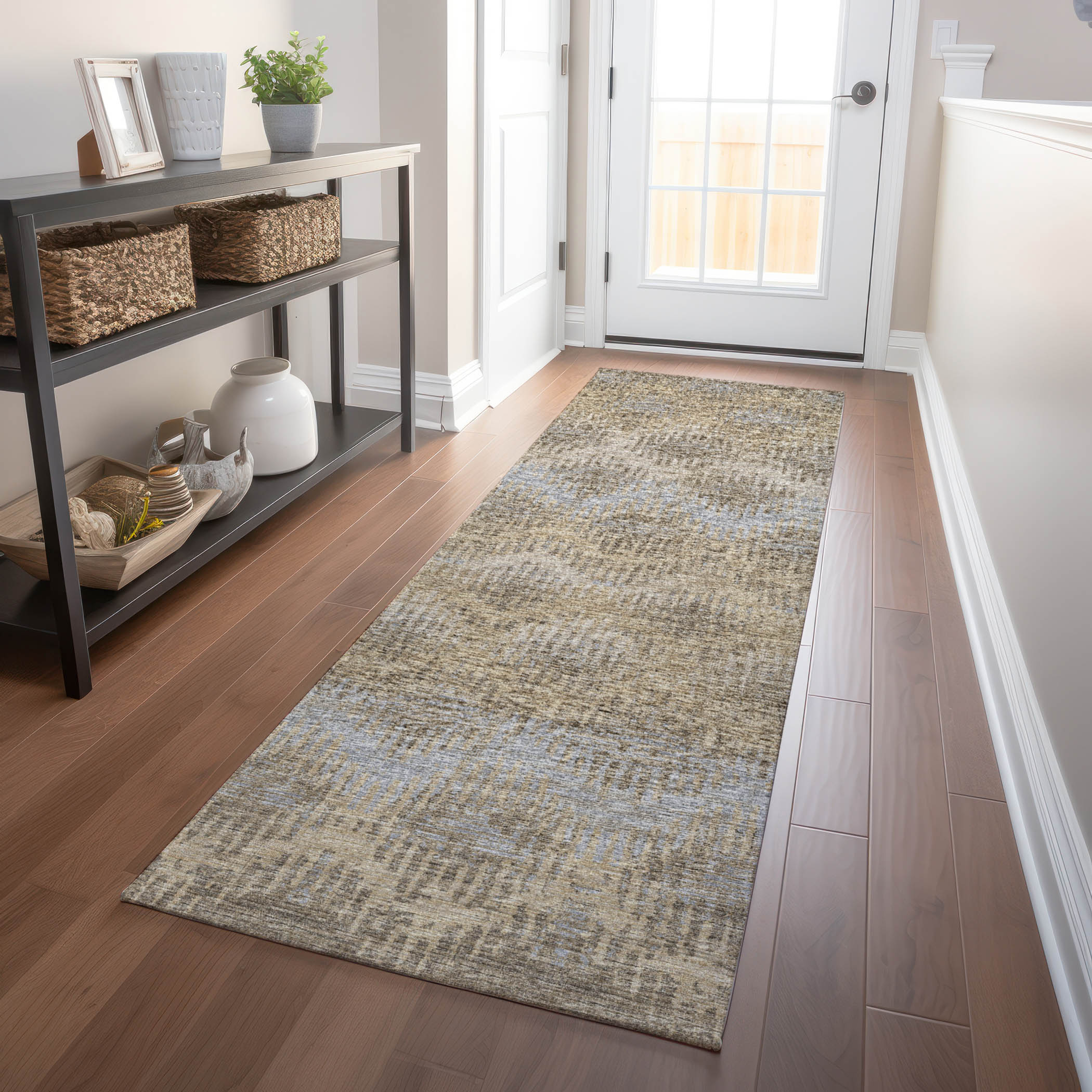 Addison Rugs AMF80EA2X8 Mayfield AMF80EA 2 x 7 (ft) Loomed Polyester Earth Rectangular Indoor Abstract Machine washable Runner rug