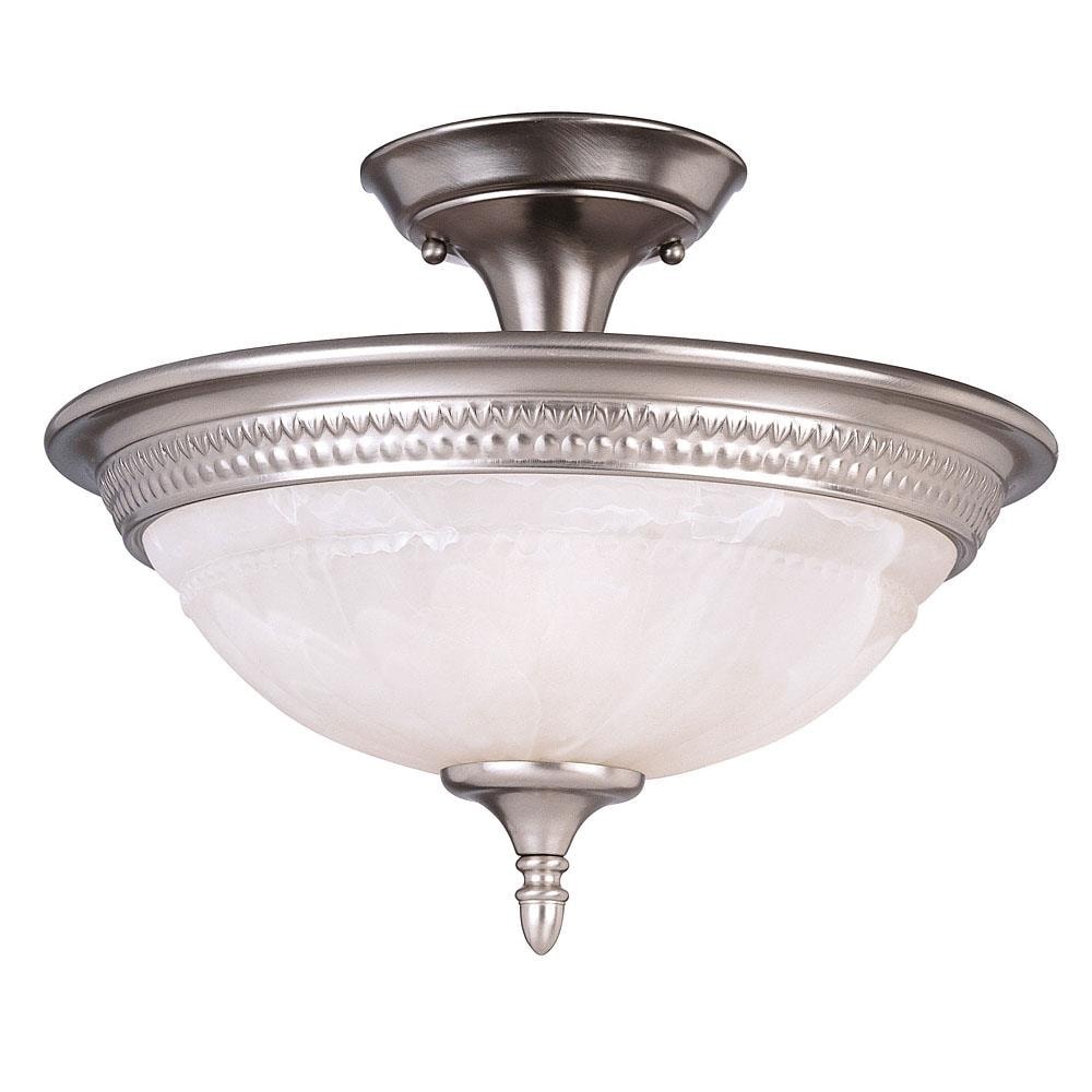  20077166 1-Light 15.44-in Pewter Semi-Flush mount light