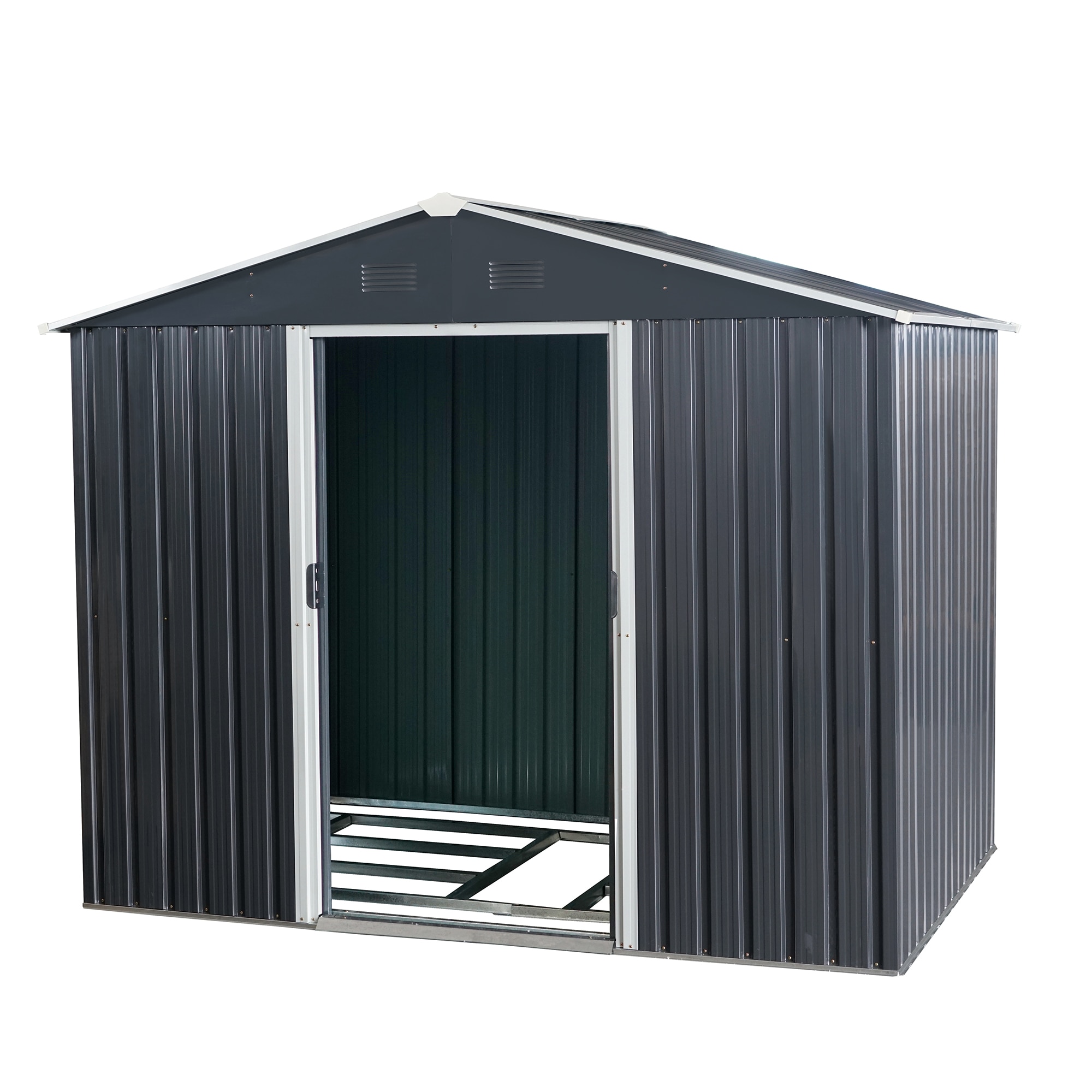 Poinic CURDS-P175677-540 7.74-ft x 5.71-ft Galvanized steel Metal Storage Shed
