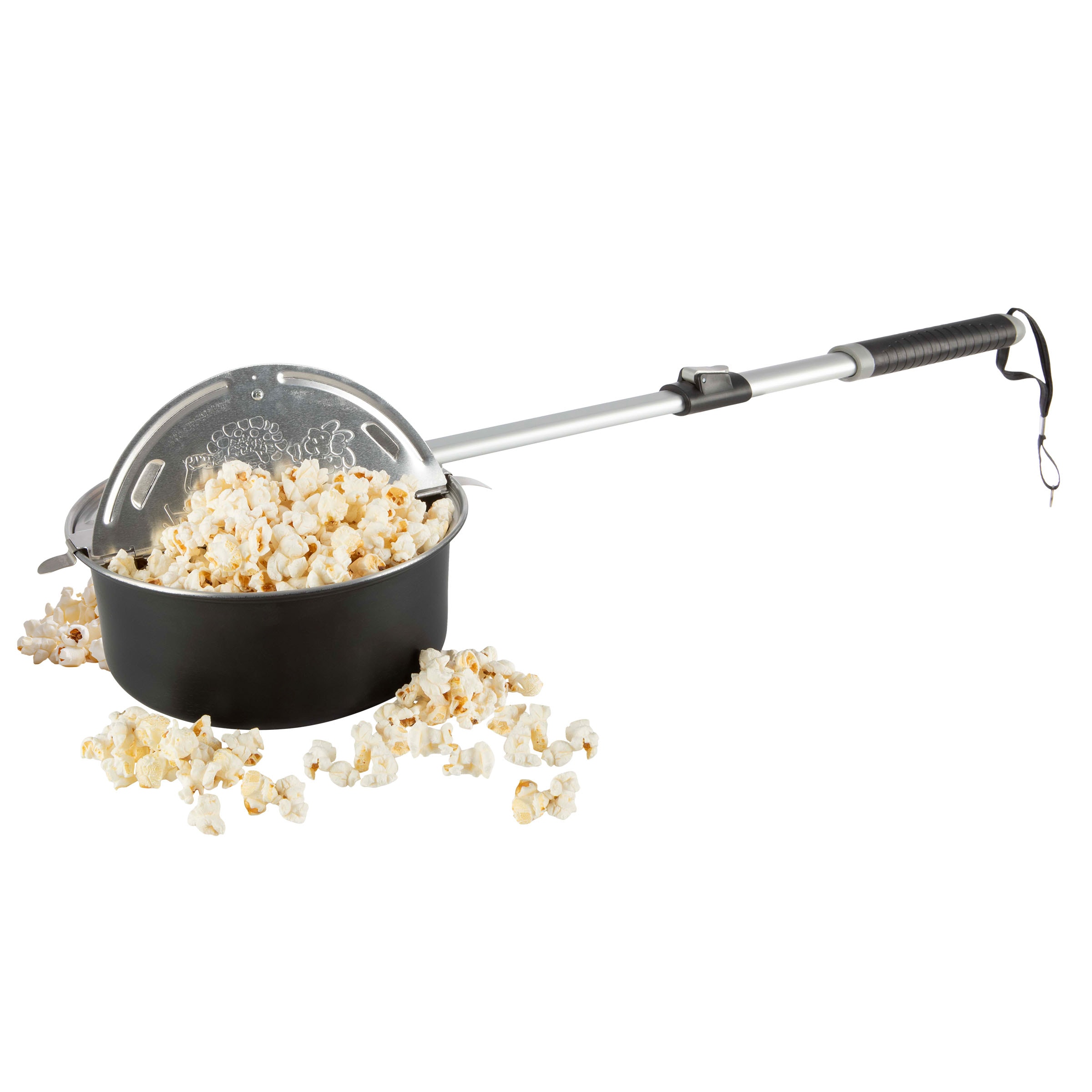 Great Northern Popcorn Campfire Popcorn Popper- Black Aluminum