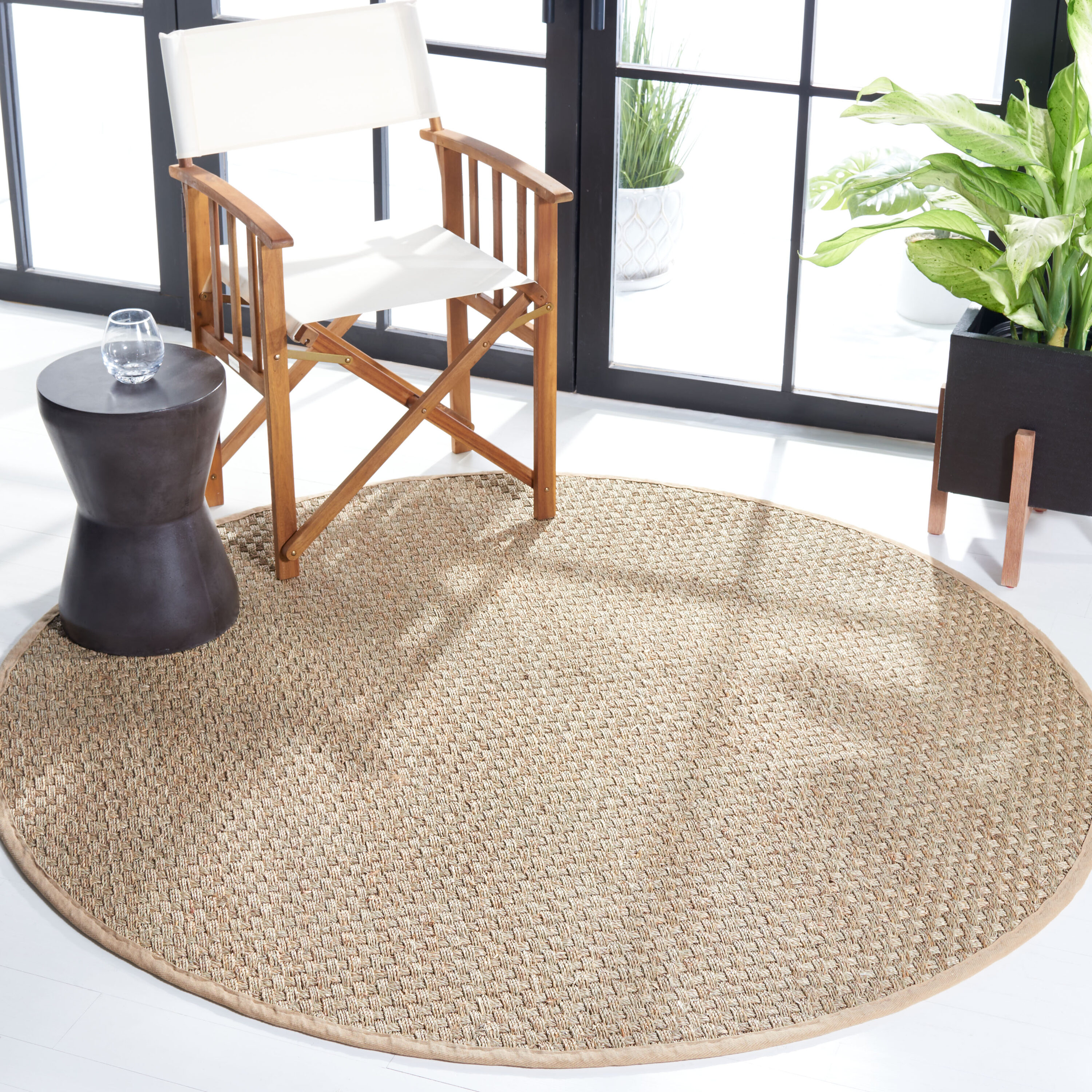 Safavieh NF114A-10R Natural Fiber Hampton 10 x 10 (ft) Loomed Seagrass Natural/Beige Round Indoor Solid Coastal Area rug