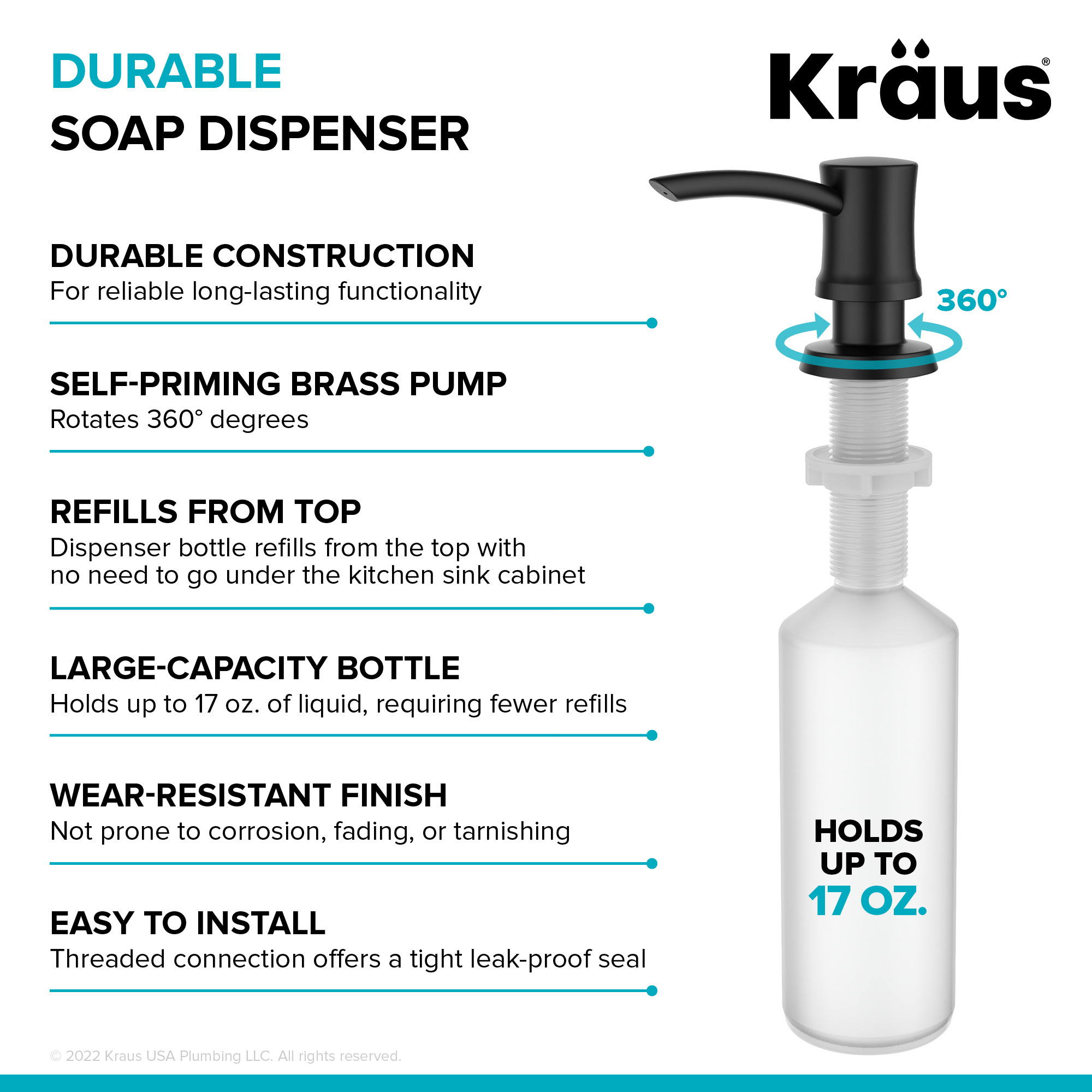 Kraus KSD-54MB Soap-Lotion-Dispensers - View #8
