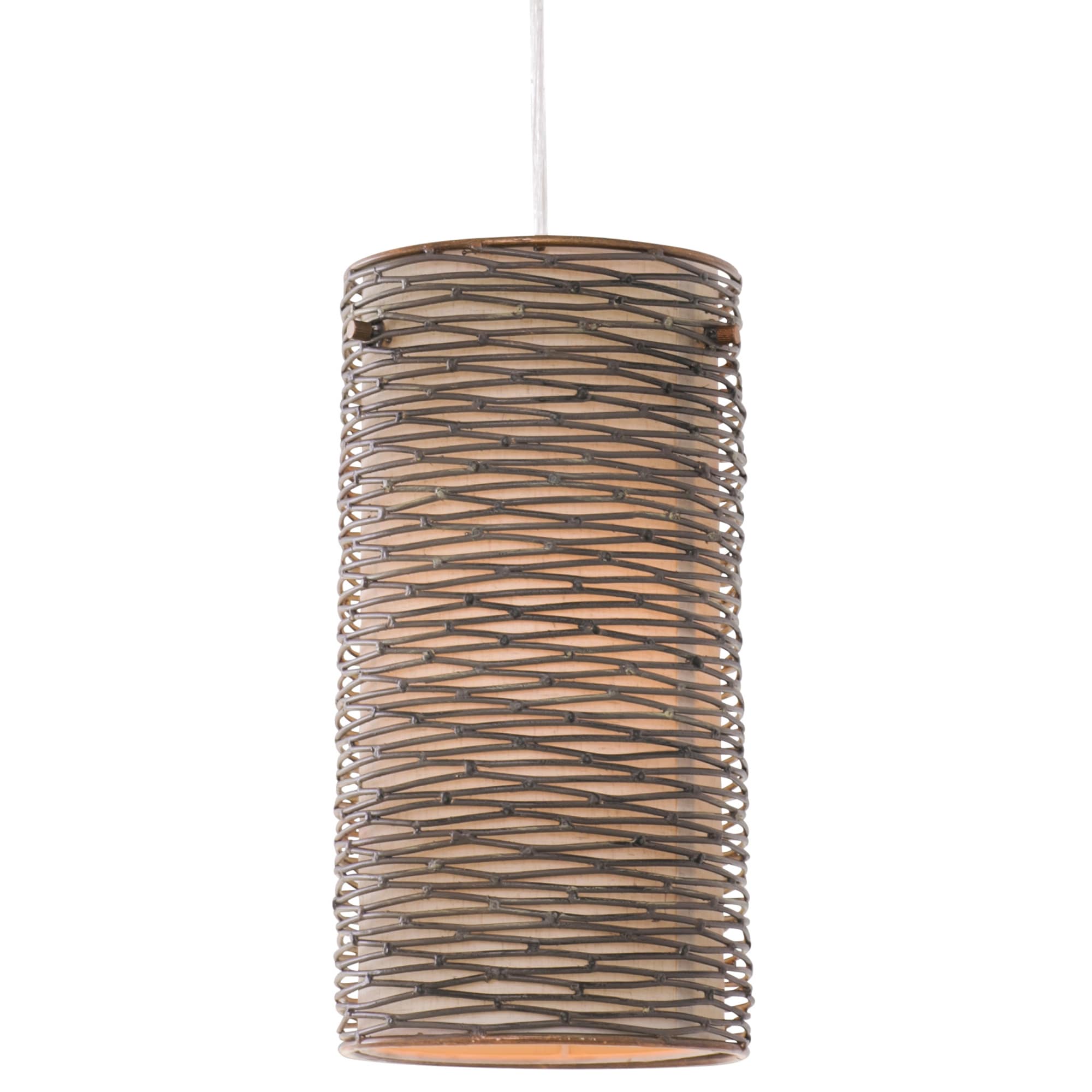 Varaluz 241M01HO Flow Hammered Ore Transitional Cylinder Hanging Pendant Light