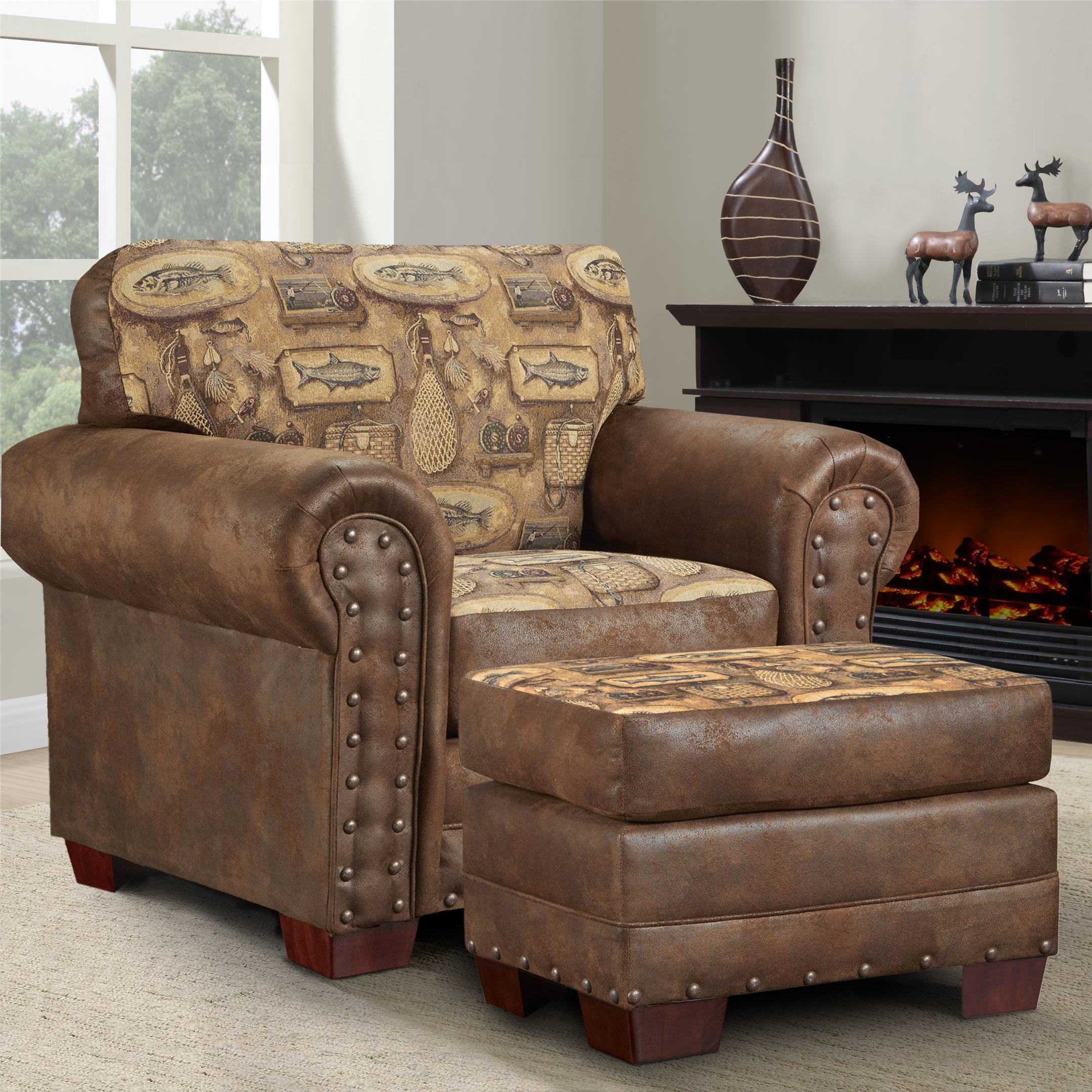 Brown Microfiber and Cotton 4-Piece Sleeper Sofa Set