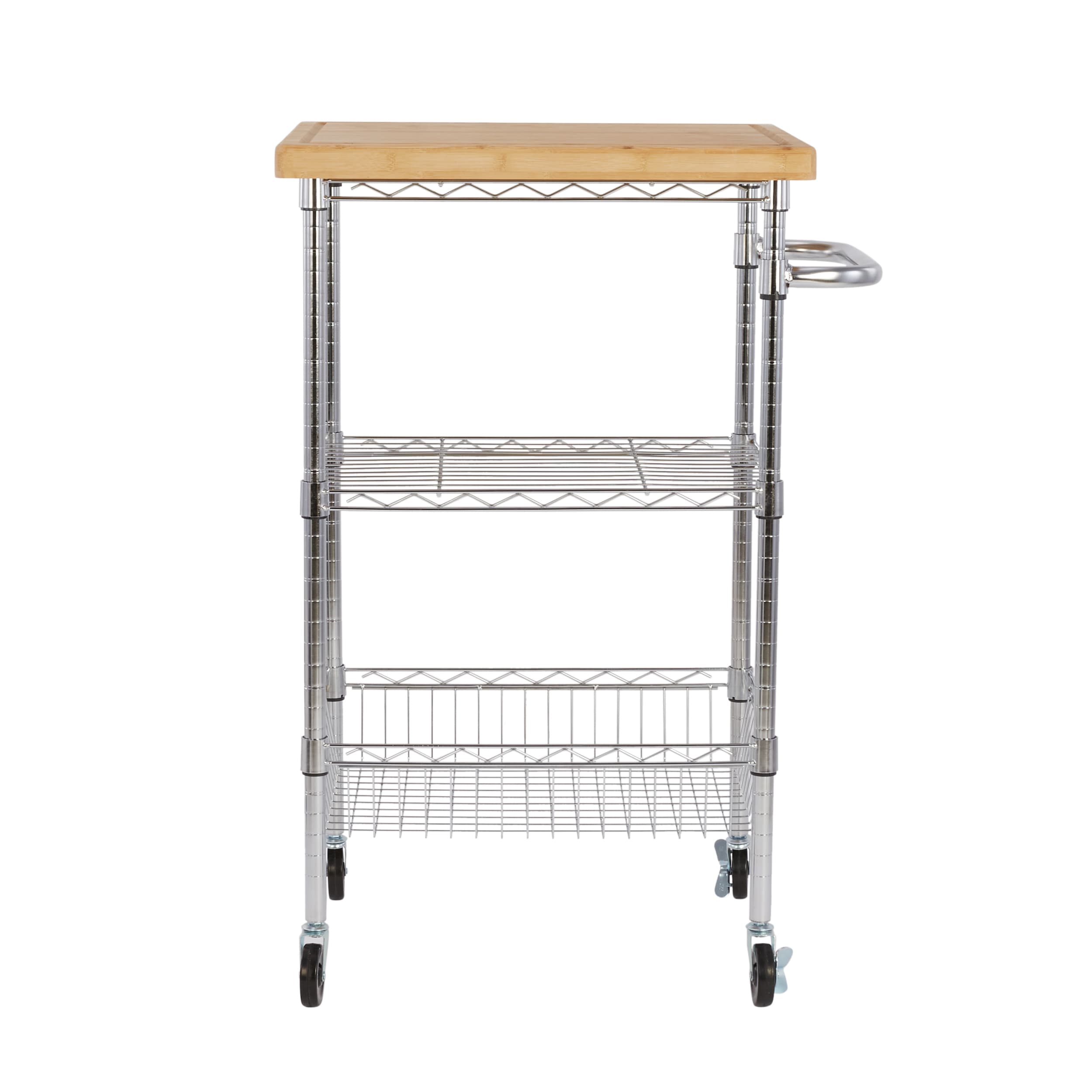 Wood Top Rolling Kitchen Cart