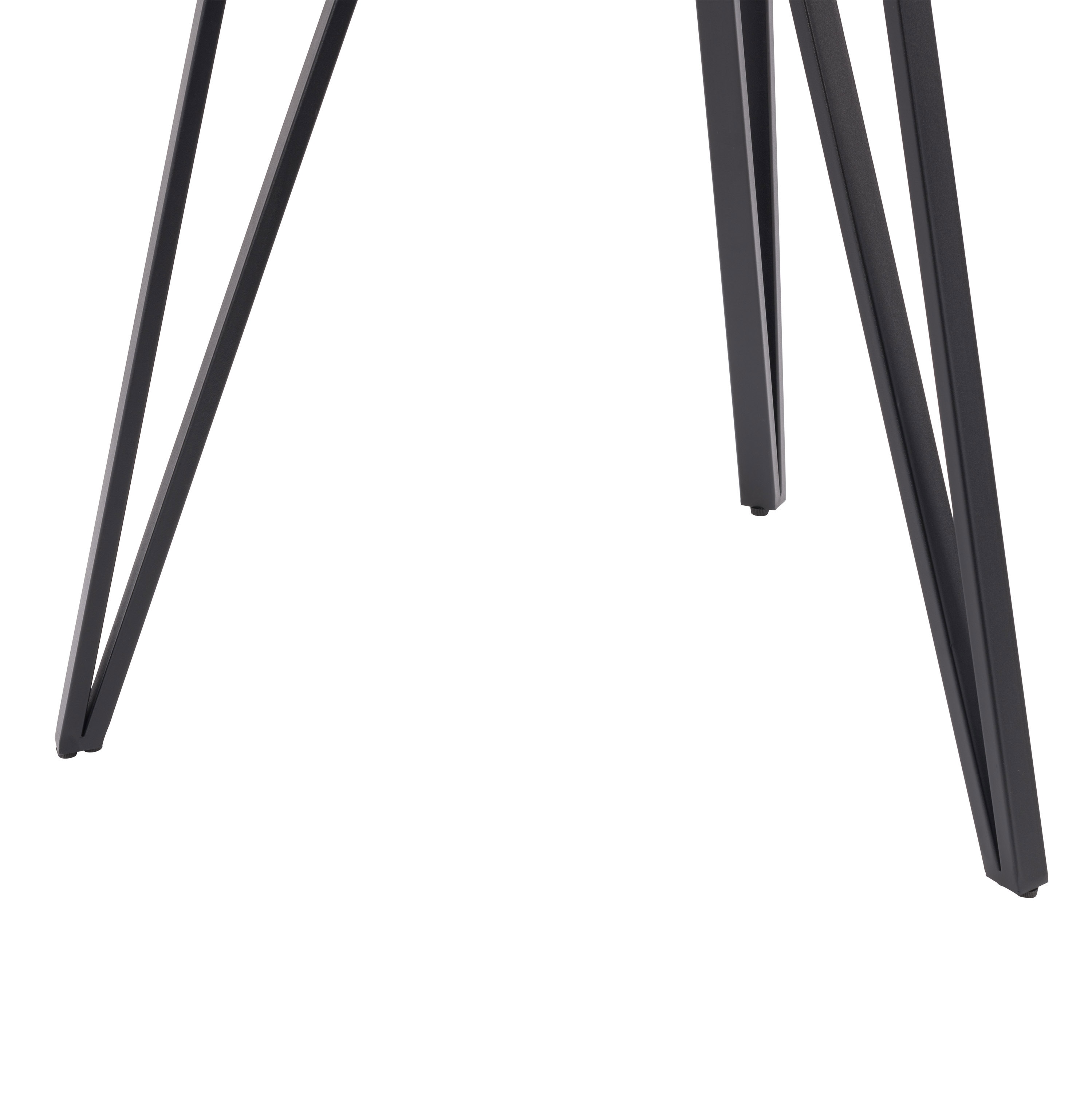36" Round Brown Wood Dining Table with Black Iron Legs