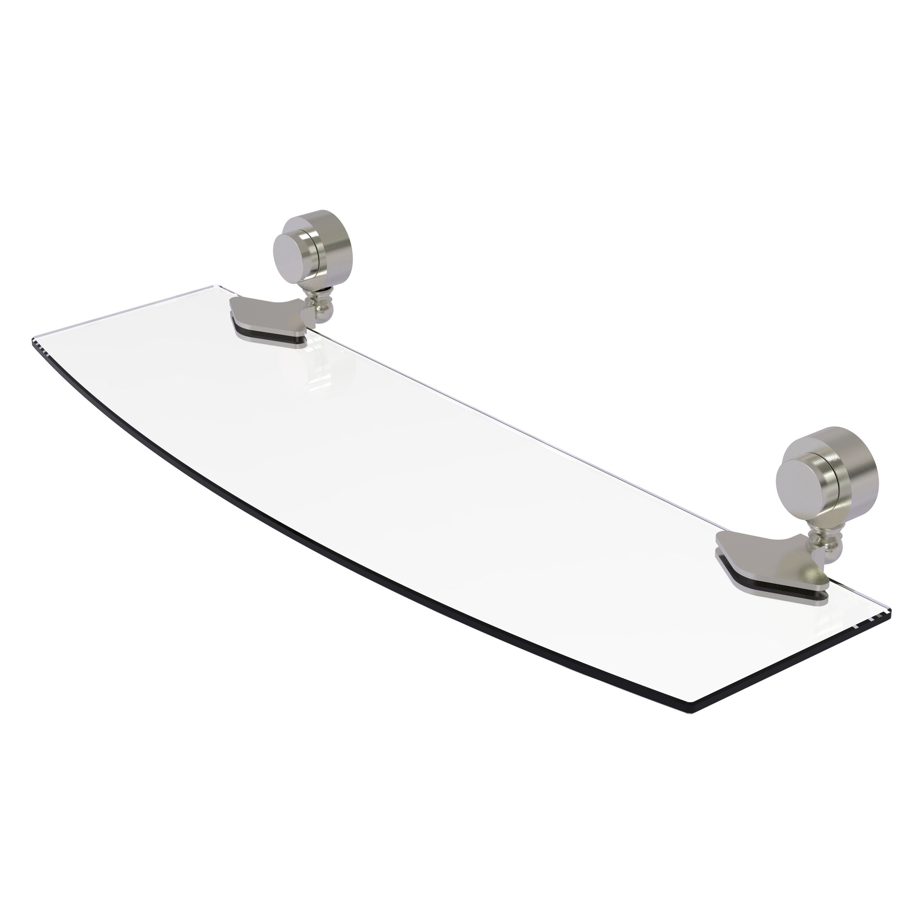 18-Inch Satin Nickel and Glass Wall Shelf