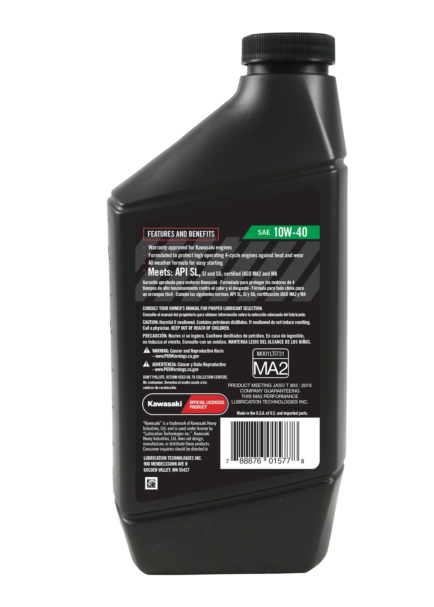 Kawasaki 32-oz 4-cycle Engines 10w-40 Synthetic Blend Engine Oil