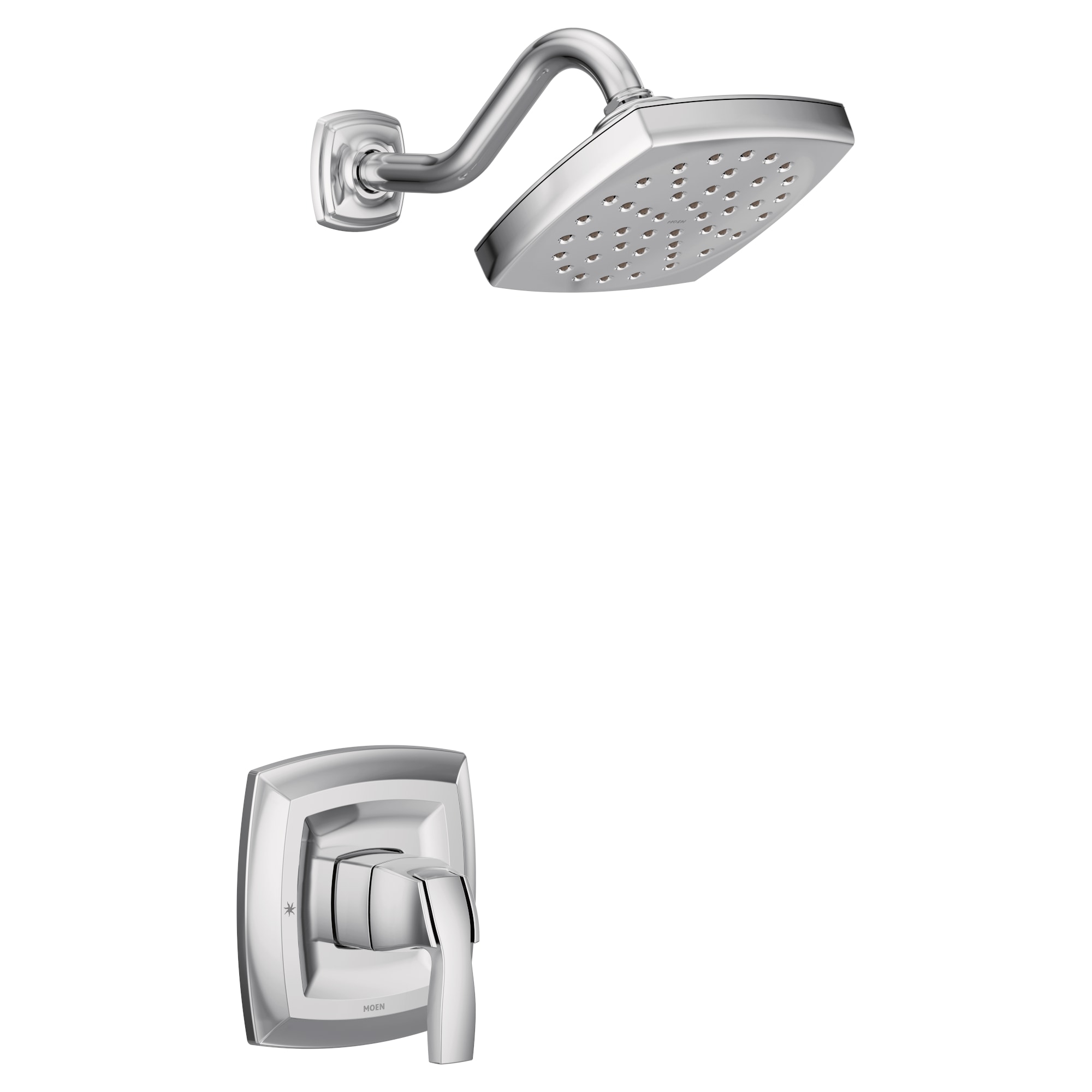 Moen UT3692 Voss Chrome 1-handle Single Function 6-in Square Shower Faucet (Valve Not Included)