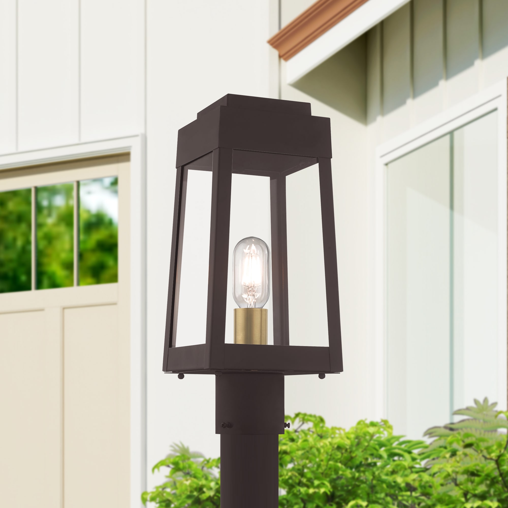 Livex Lighting 20853-07 Oslo 15.25-in Bronze Transitional Outdoor Light post lantern