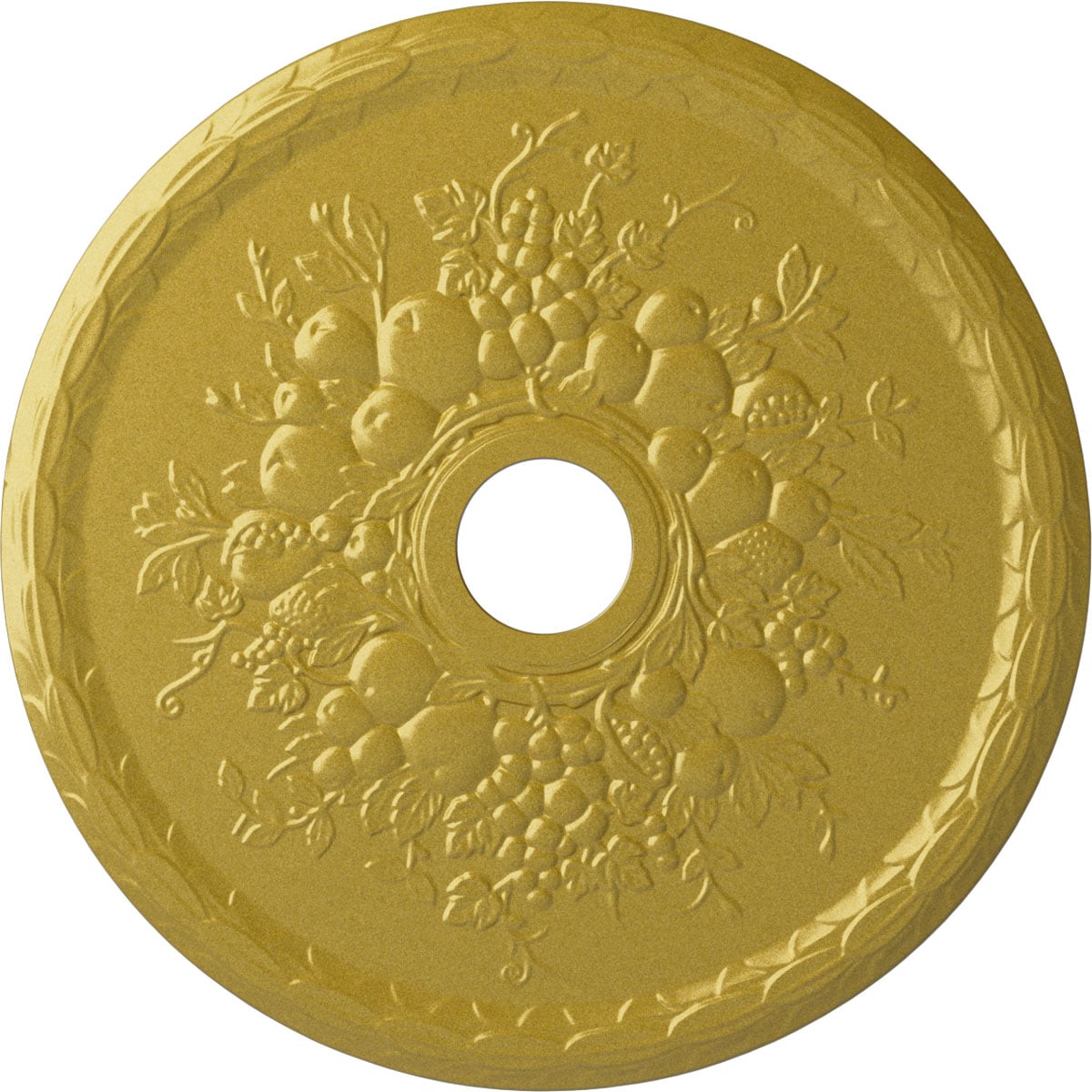 Ekena Millwork CM22GRRGS Grape 22.625-in W x 22.625-in L Painted Rich Gold Polyurethane Whole Ceiling Medallion