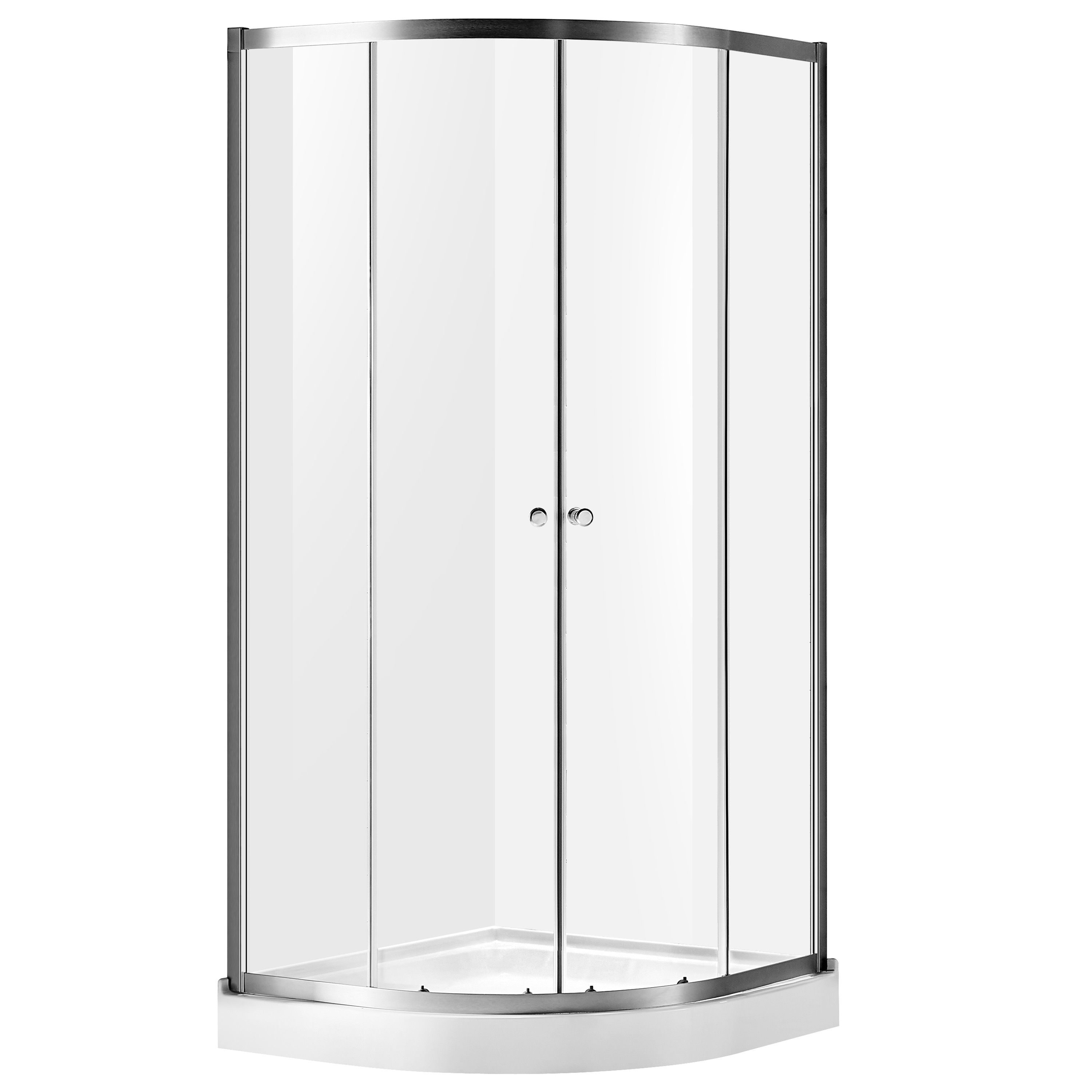 ANZZI Mare series Brushed Nickel 34-1/4-in to 35-1/4-in x 76-in Framed  Hinged Shower Door