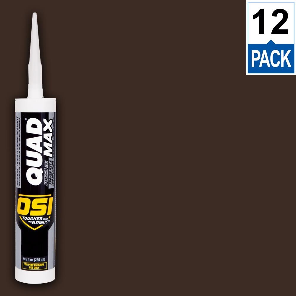 OSI Quad Max 12-Pack 9.5-oz Brown 291 Paintable Advanced Sealant Caulk 