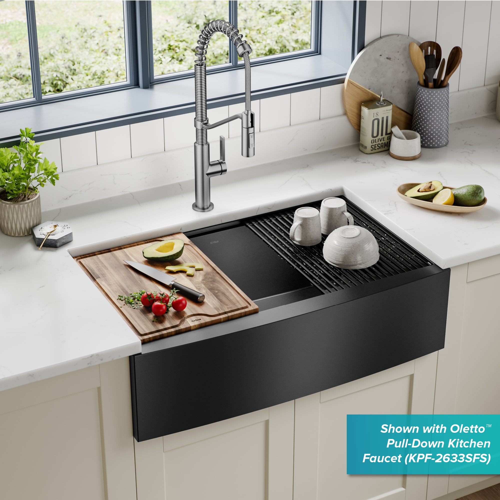 Kraus KWF210-33/PGM Kitchen-Sinks - View #3