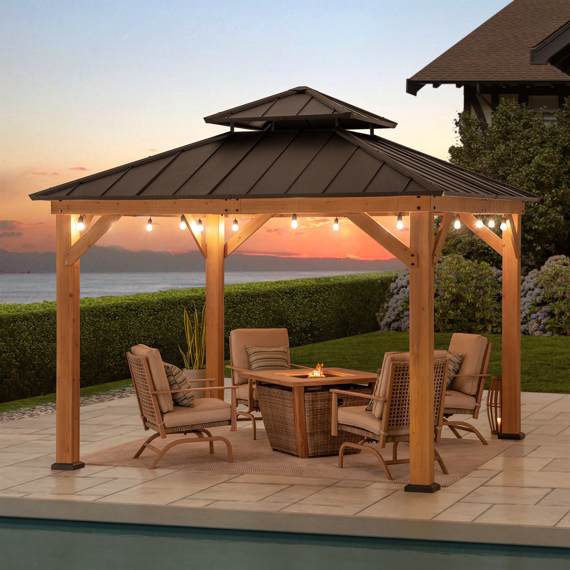 Sunjoy A102007390 Wood-Resin-Gazebos - View #2