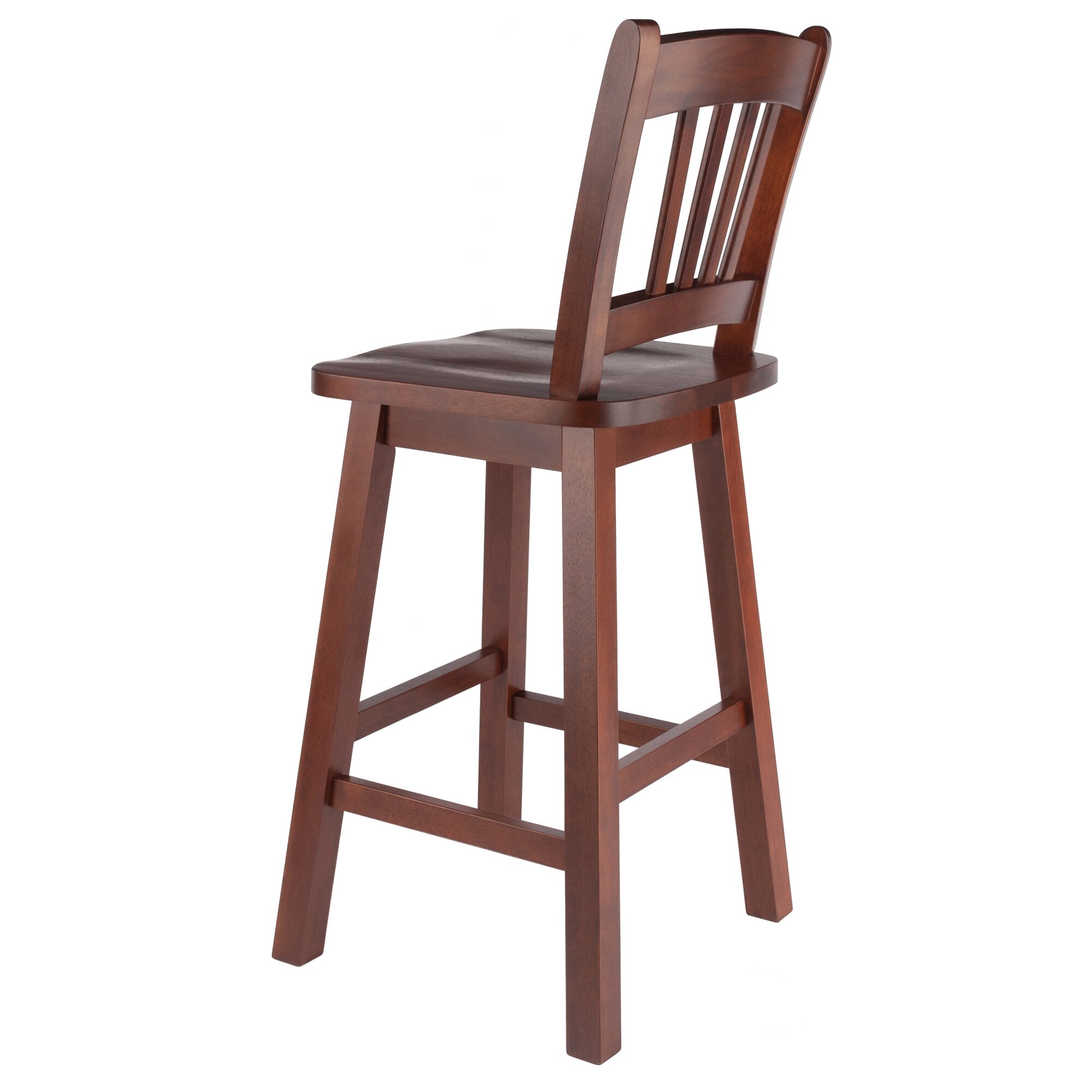 Walnut Solid Wood Swivel Seat Counter Stool, 24-Inch