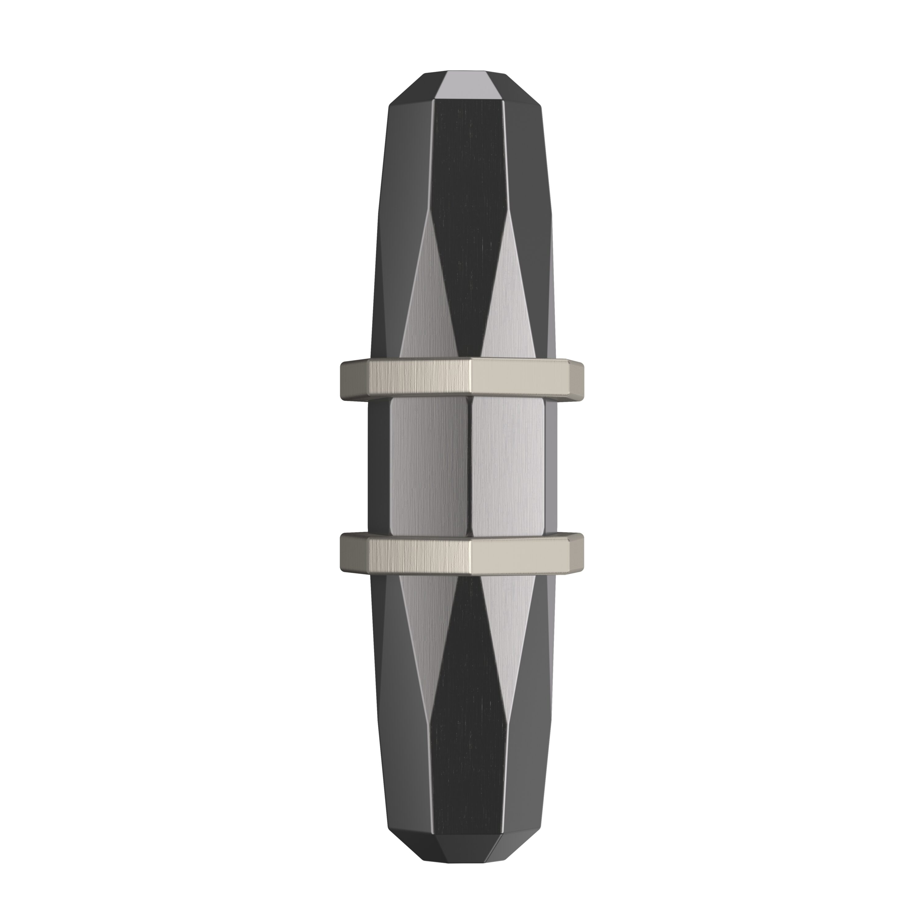 Modern Brushed Nickel and Black T-Handle Cabinet Knob