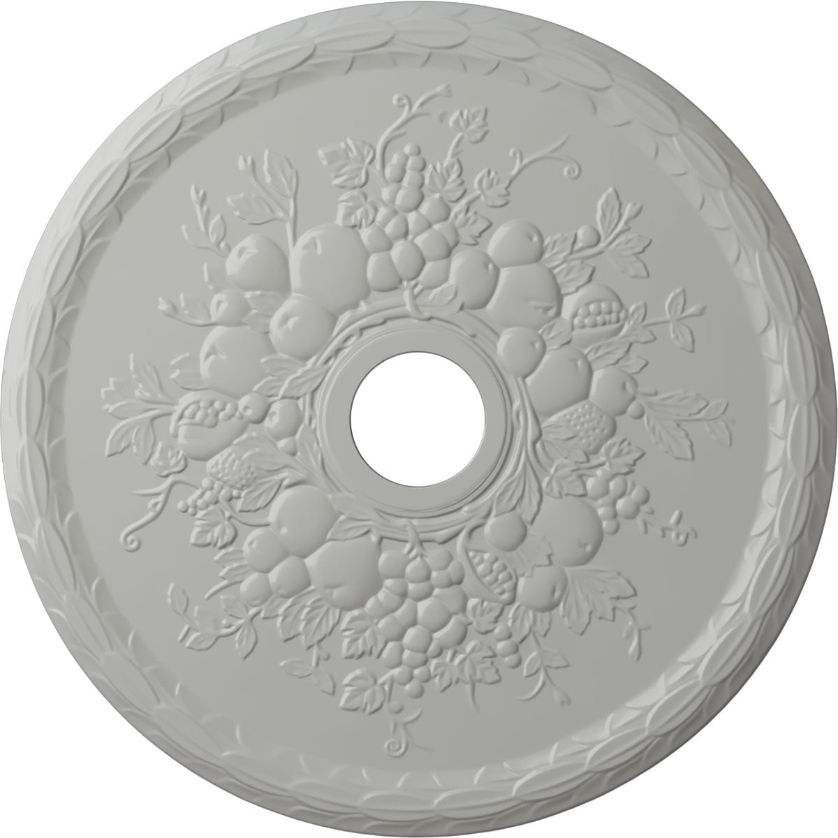 Ekena Millwork CM22GRFRF Grape 22.625-in W x 22.625-in L Painted Frost Polyurethane Whole Ceiling Medallion