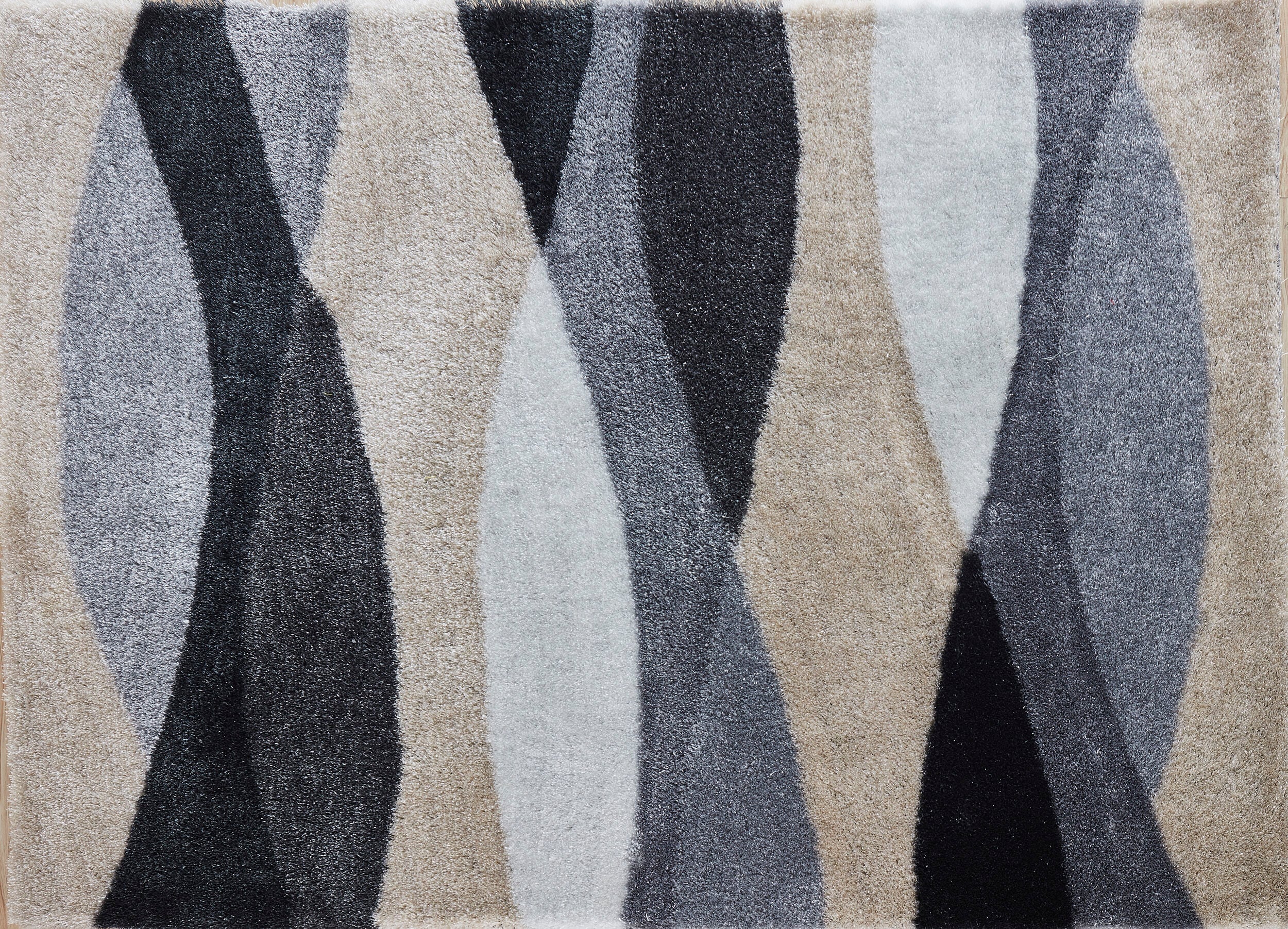 Amazing Rugs AC1023-23 Aria 2 x 3 (ft) Tufted Polyester Gray, Black Rectangular Indoor Stripe Area rug