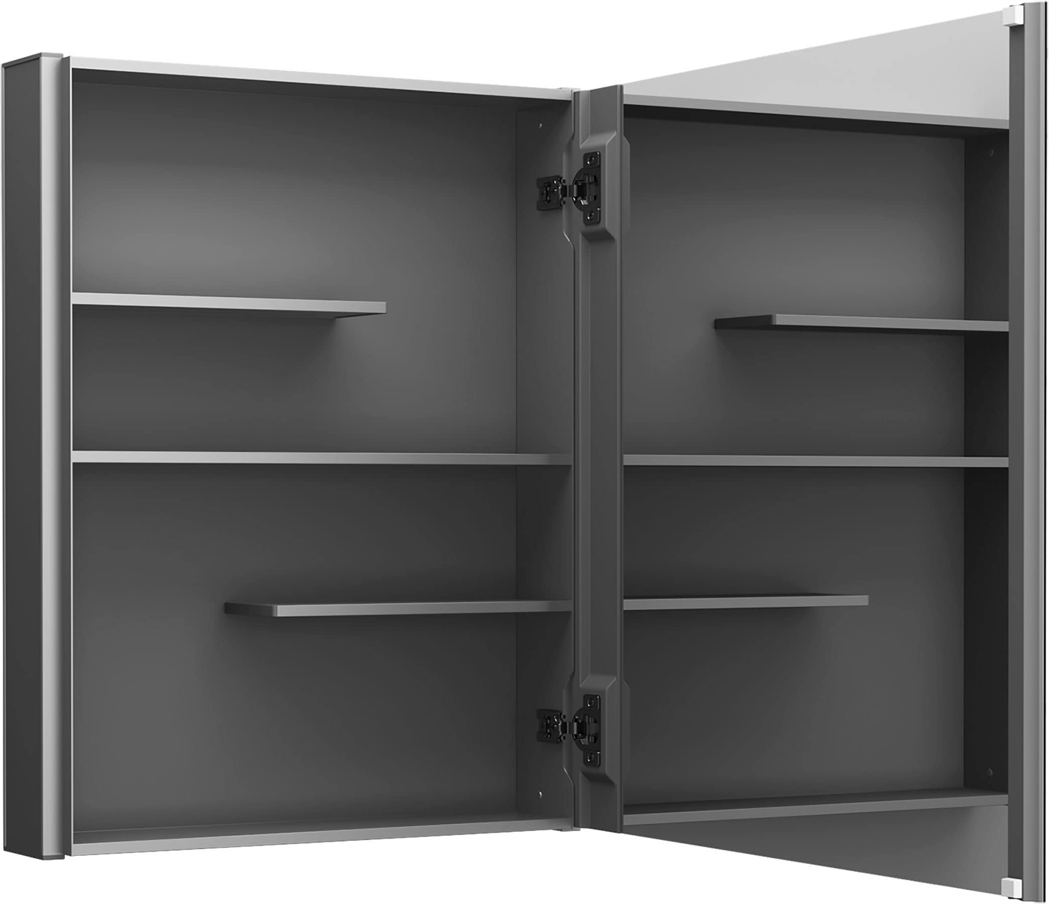 KOHLER 81145-DA1 Maxstow 20-in x 24-in Surface Mount Dark Anodized Aluminum Mirrored Rectangle Medicine Cabinet