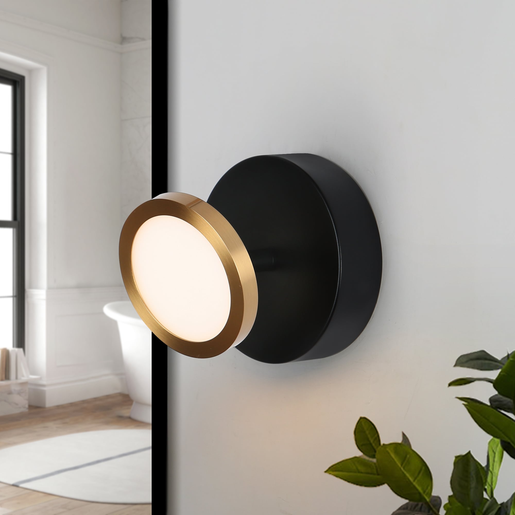 ZEVNI L3E6RAIFW4654SL7 Duran 4.7-in W 1 -Light Matte Black Transitional Integrated LED Wall Sconce