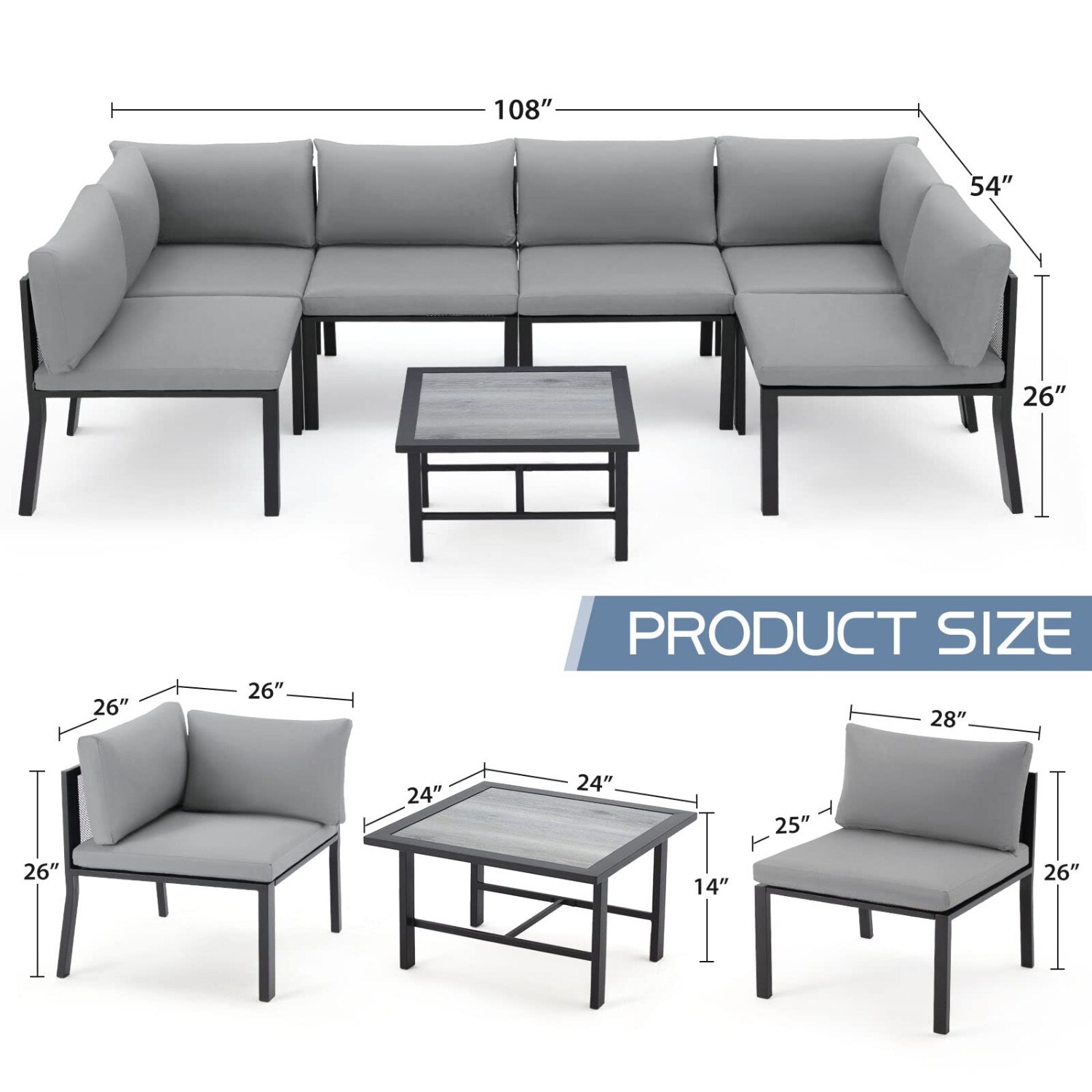 AECOJOY 16317GY-LS01 Patio-Sofas-Daybeds - View #3