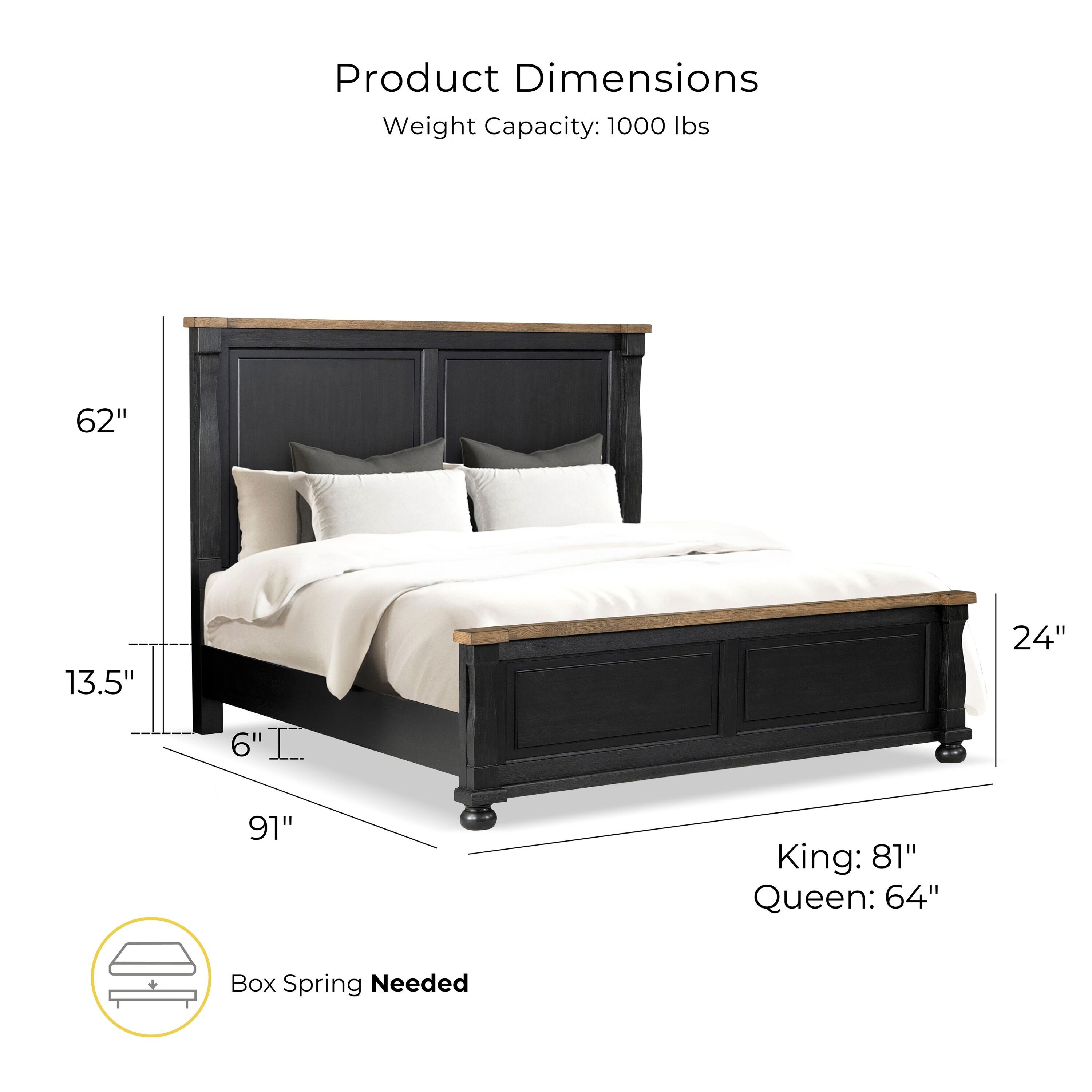 Furniture of America Windcrest Farmhouse Black/Rustic Oak King Bedroom ...