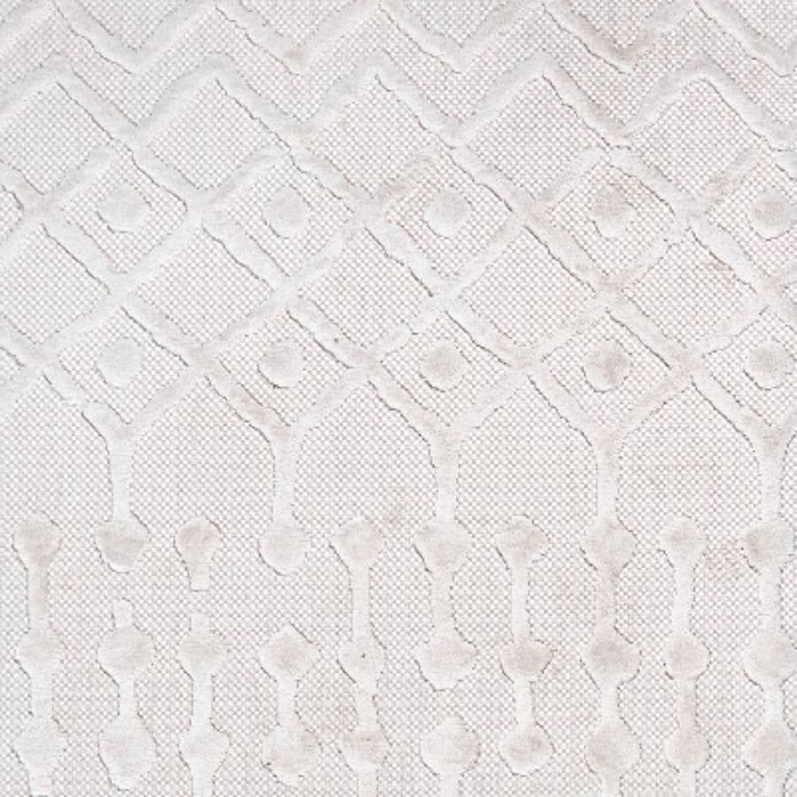 Ivory Geometric Non-Slip Synthetic Indoor/Outdoor Rug