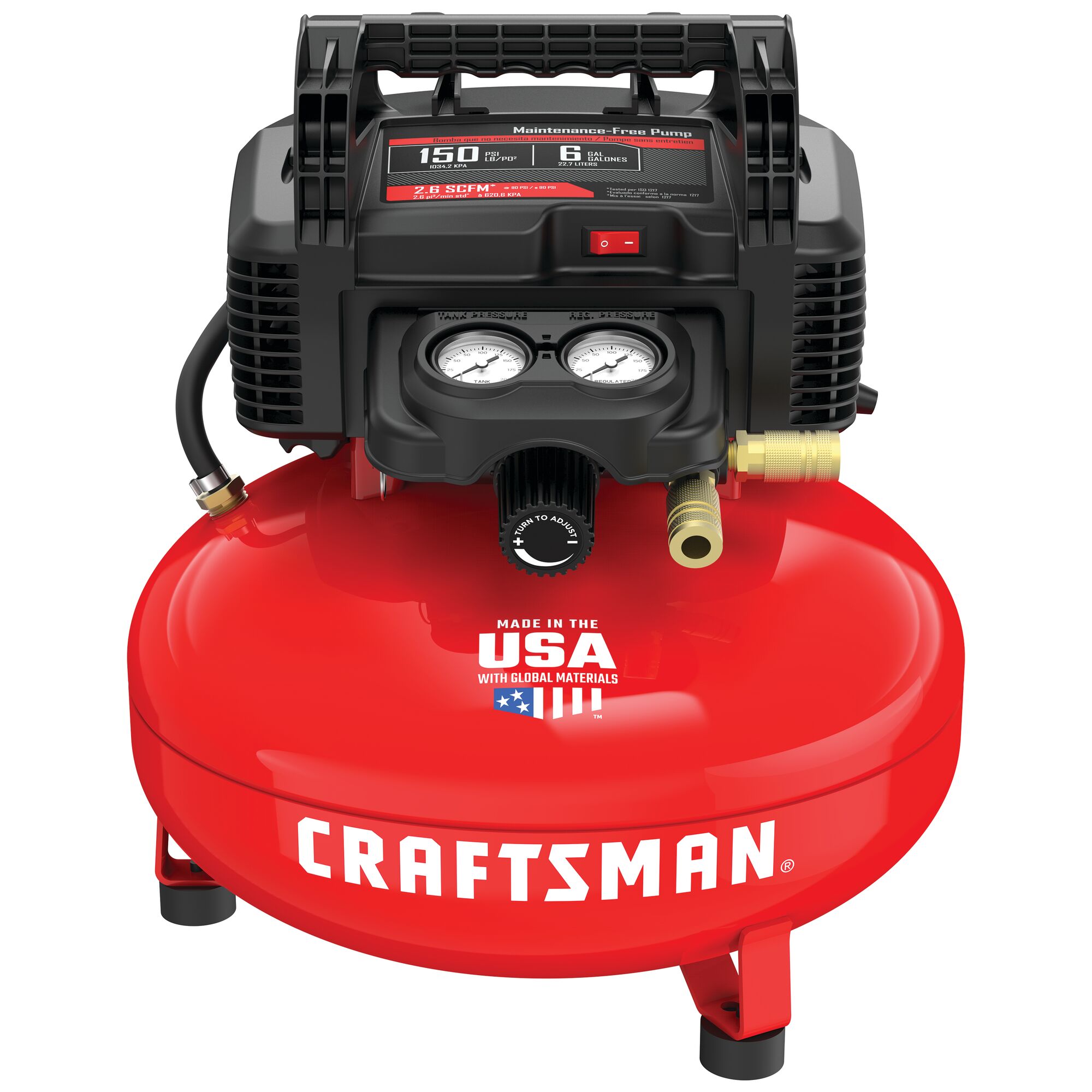 CRAFTSMAN 6-Gallons Portable 150 PSI Pancake Air Compressor in the Air  Compressors department at