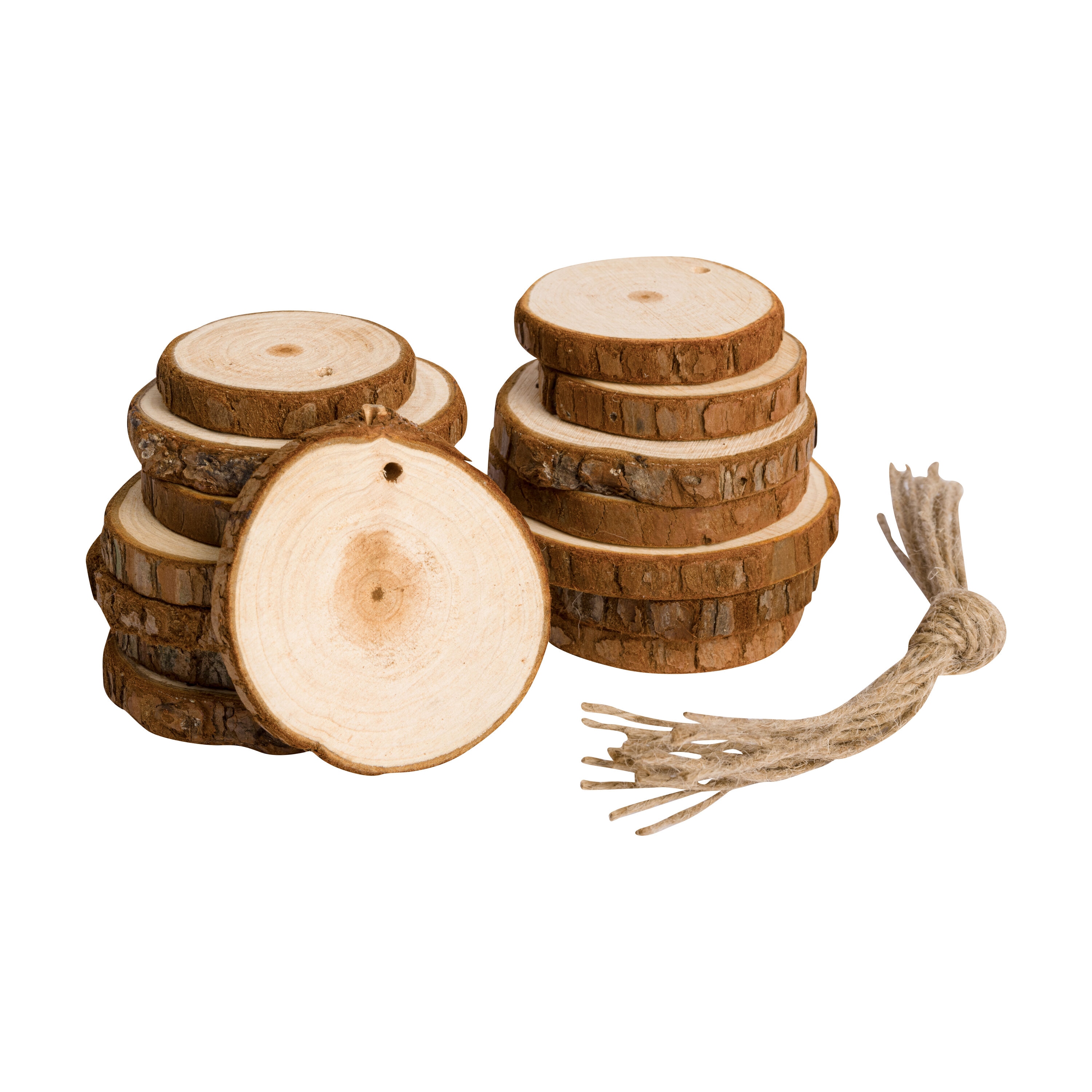 Wood Slices Natural Rounds Unfinished Wooden Circles Christmas Wood  Ornaments for Crafts Wood Kit Predrilled with Hole Wood Coasters, Craft  Supplies for DIY and Painting