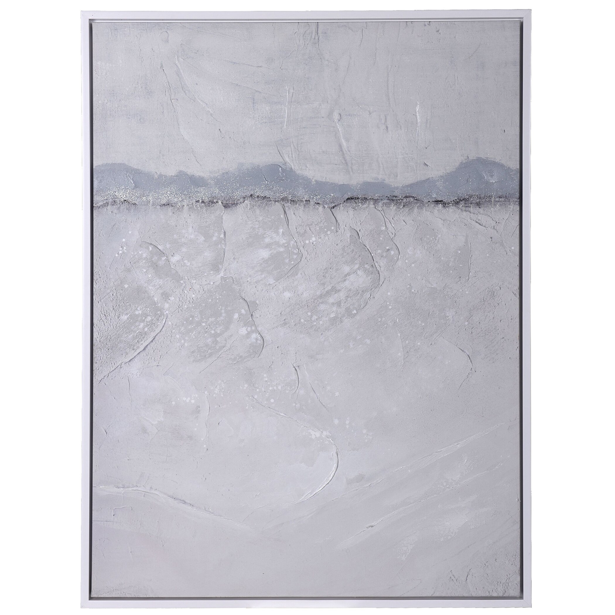 StyleCraft Home Collection WI33923DS White Framed 48-in H x 36-in W Abstract Print on Canvas