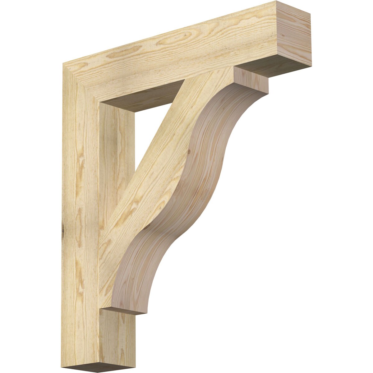 Ekena Millwork BKT06X32X36FST05RDF Funston Block Rough Sawn 6-in x 32-in x 36-in Douglas fir Brown Wood Standard bracket
