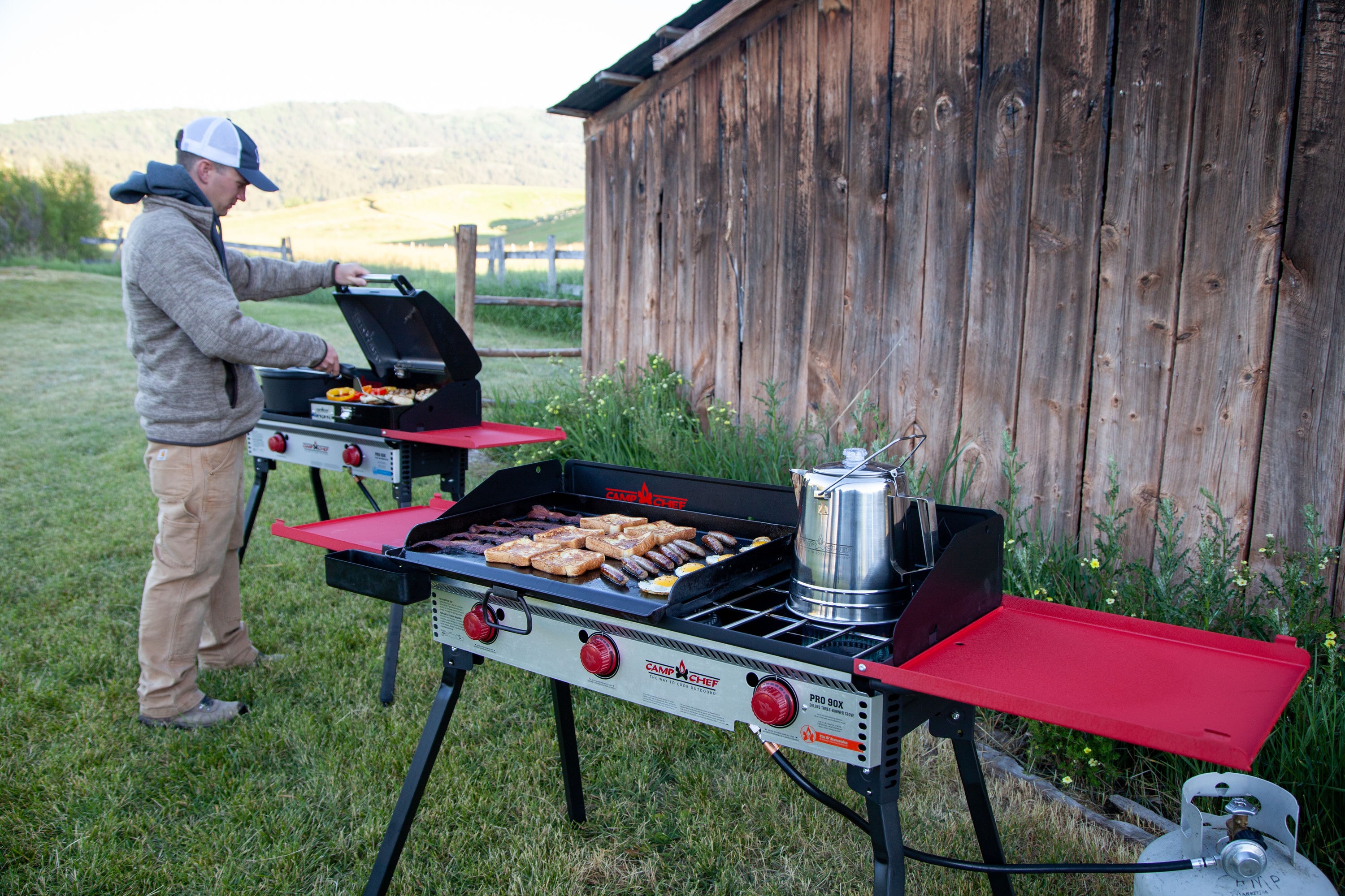 Camp Chef PRO 90X Deluxe 3-Burners Propane Push and Turn Steel