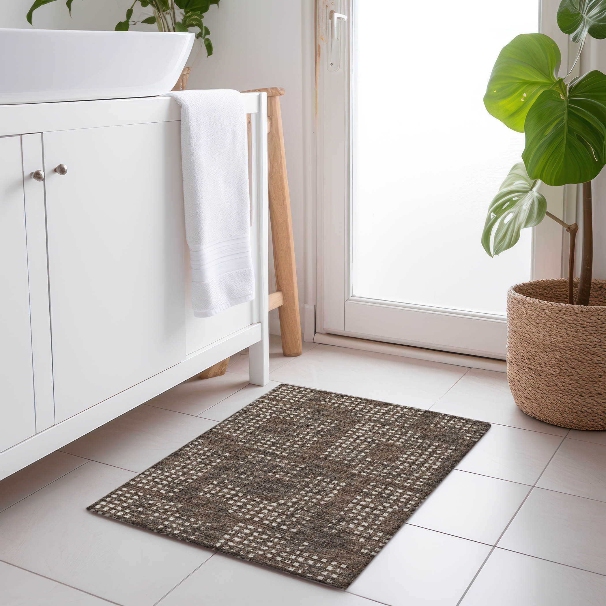 Addison Rugs AMF33BR20X30 Mayfield AMF33BR 2 x 3 (ft) Loomed Polyester Brown Rectangular Indoor Abstract Machine washable Area rug