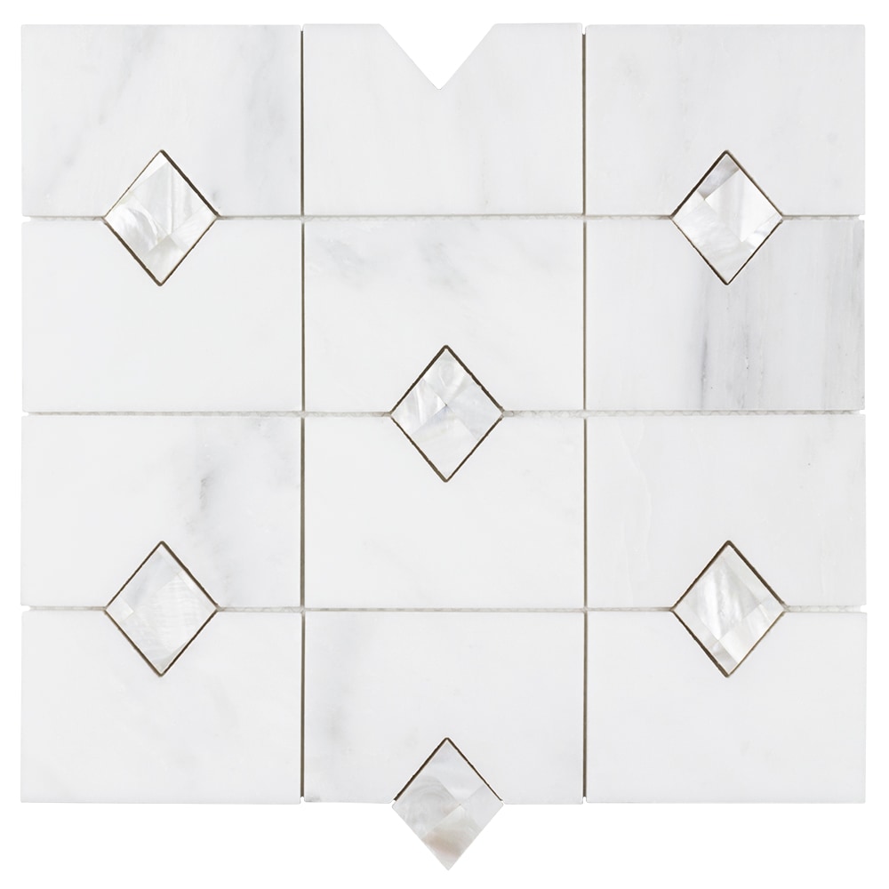 Elida Ceramica SWMDM18 Crystal Diamond Stone 12-in x 12-in Polished Natural Stone Marble Mixed Pattern Floor and Wall Tile (0.9-sq. ft/ Piece)