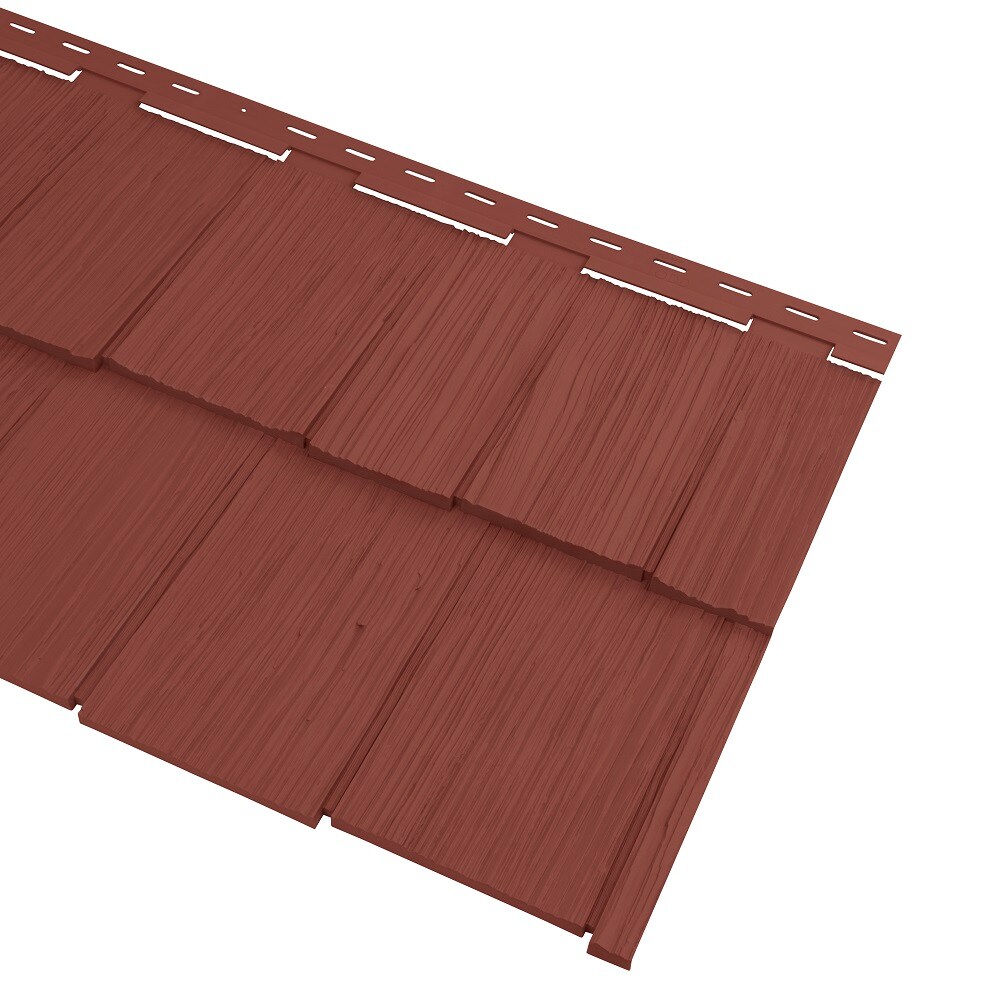 Georgia-Pacific 120646 Cedar Spectrum Hand-split Shake Vinyl Siding Sample Ham Red 24-in