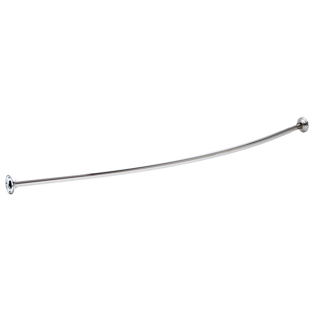 Franklin Brass 211-5BS 60-in to 60-in Bright Stainless Steel Fixed Single curve Shower Curtain Rod