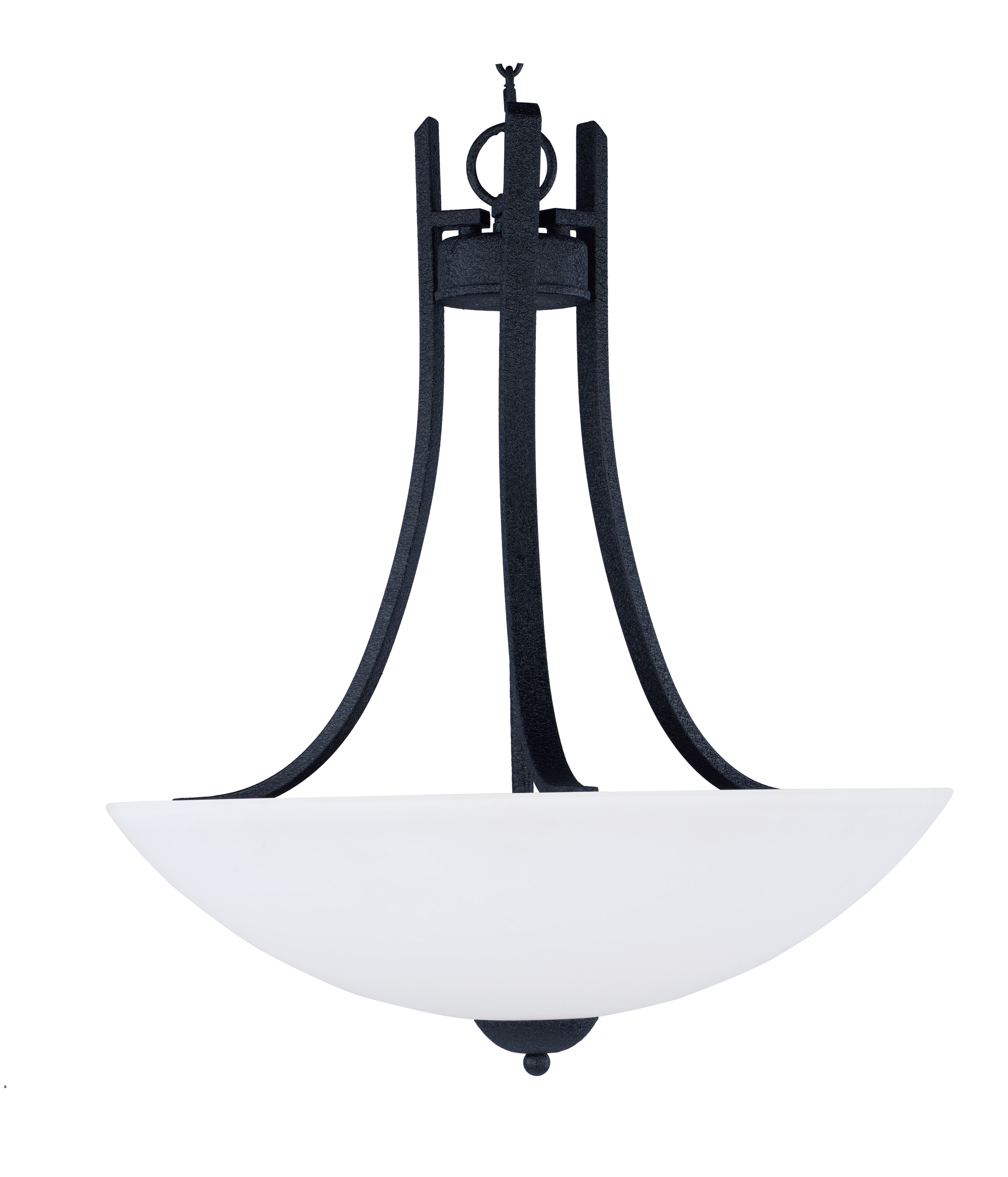 Maxim Lighting 21654SWTXB Taylor 3 -Light Textured Black Traditional White glass Bowl Medium Hanging Pendant light