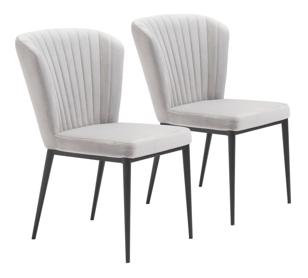 Zuo Modern 101103 Set of 2 Tolivere Contemporary/Modern Polyester/Polyester Blend Upholstered Dining Side Chair (Metal Frame)