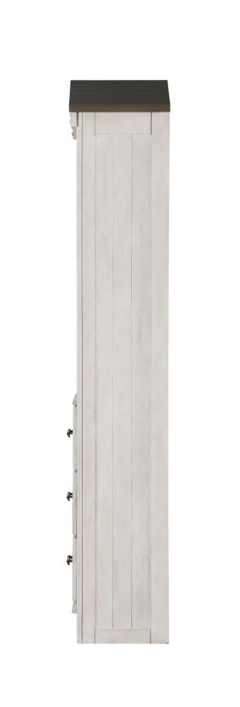 Whimsical Weathered White & Washed Gray Wooden Tree House Bookcase