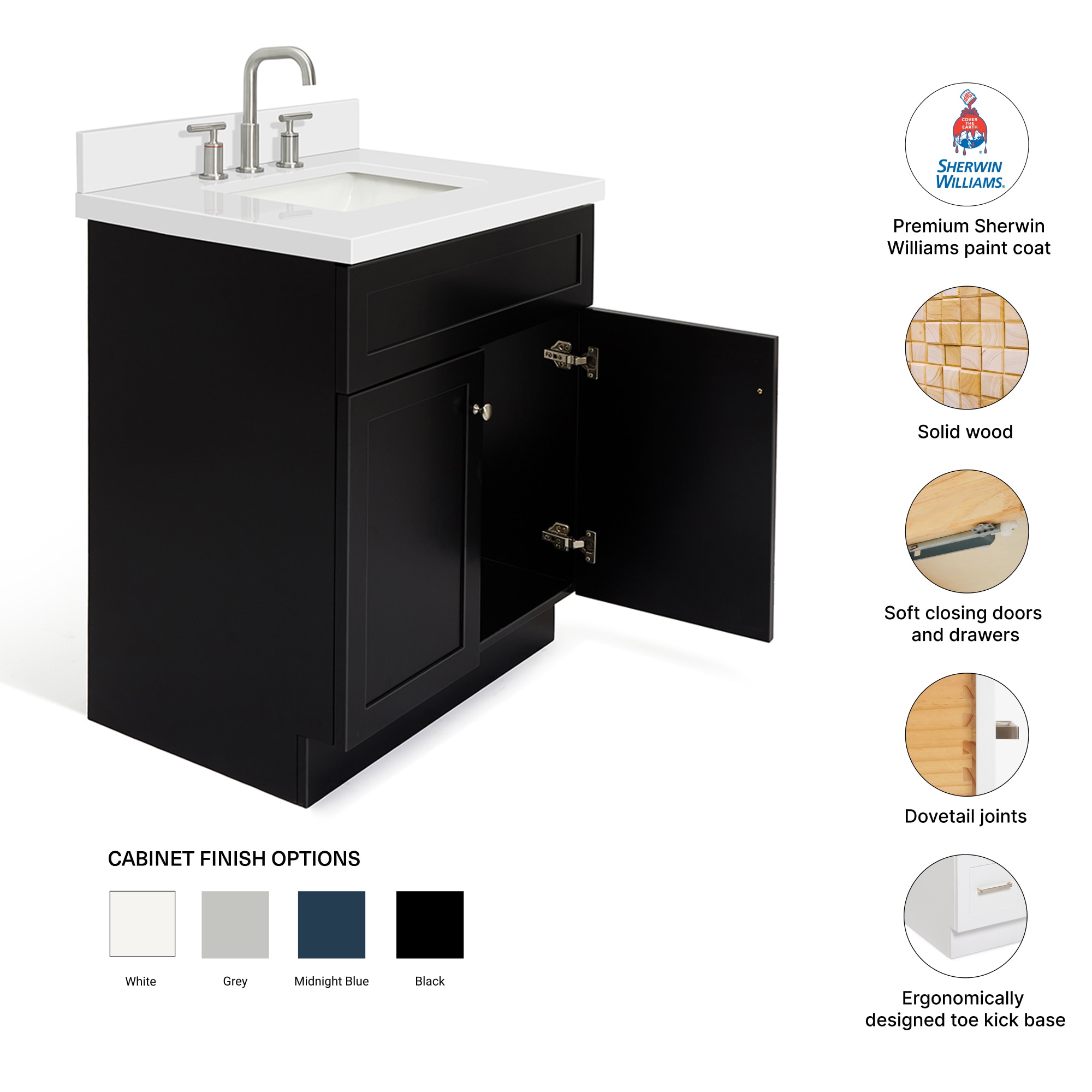 ARIEL F031SWQRVOBLK Bath-Vanity-Combo - View #4