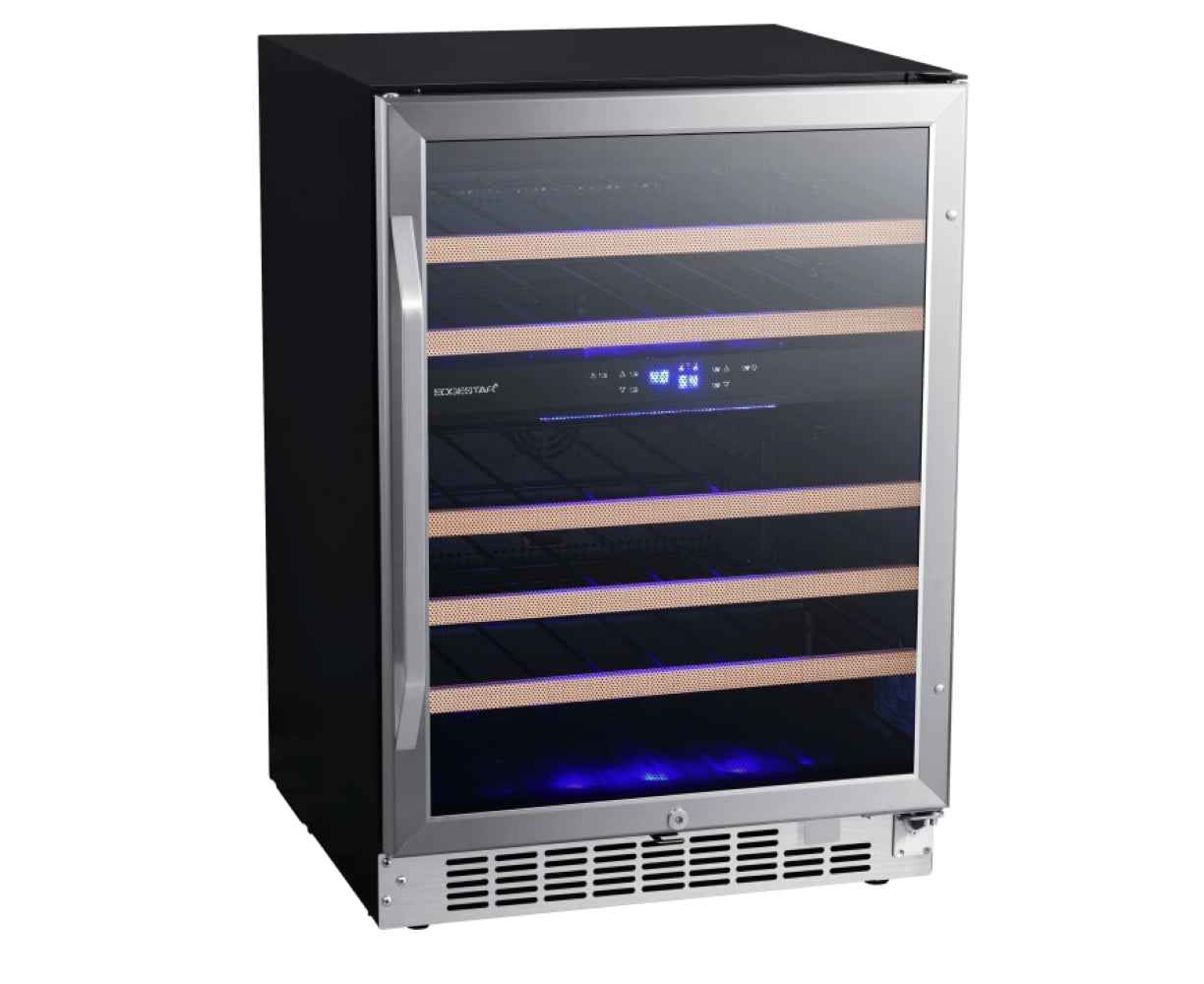 EdgeStar CWR462DZ 23.5-in W 46 -Bottles Stainless Steel Dual Zone Cooling Built-in/Freestanding Indoor Wine Cooler
